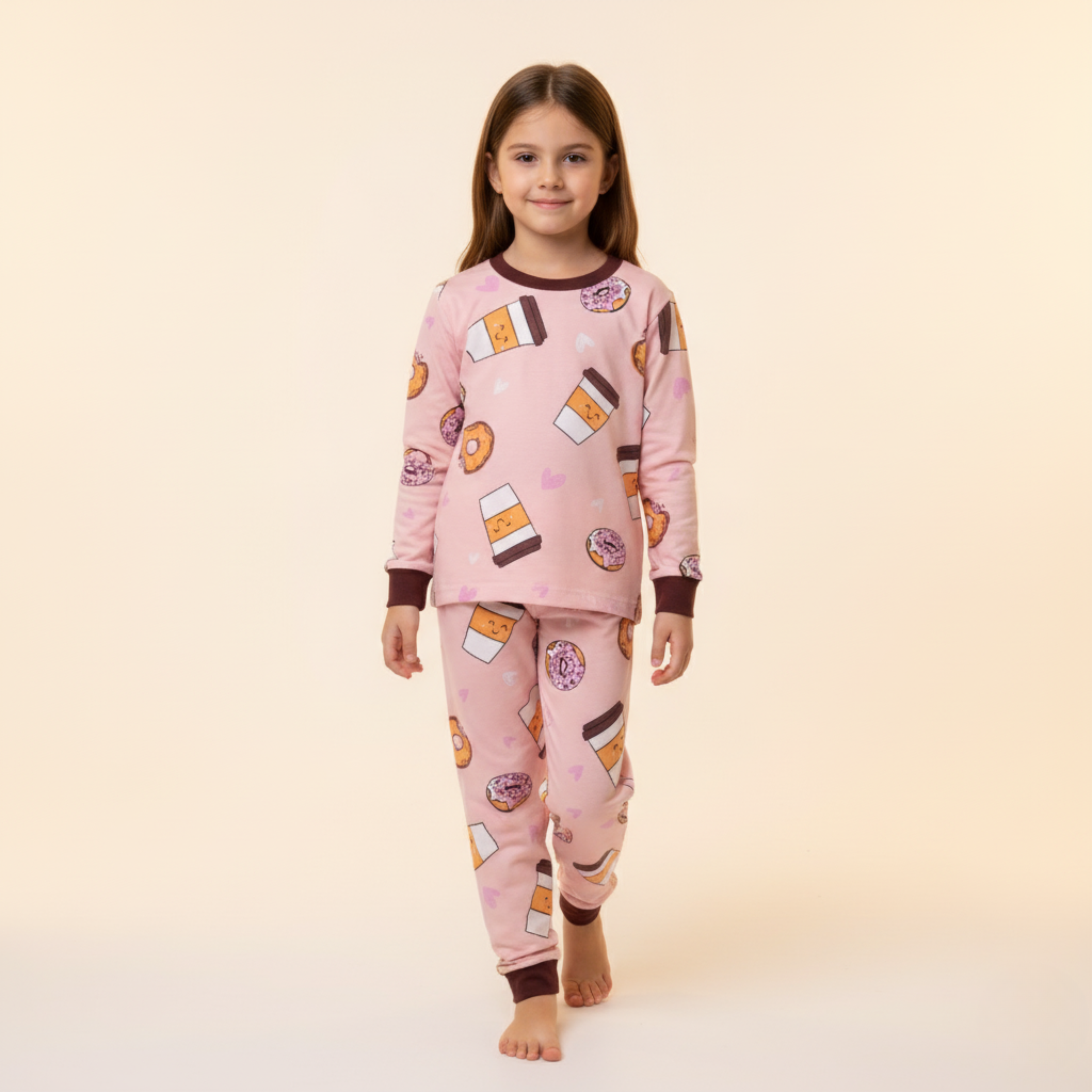 MISBAH - Donut Pink Long-Sleeves Pajamas (Girls)