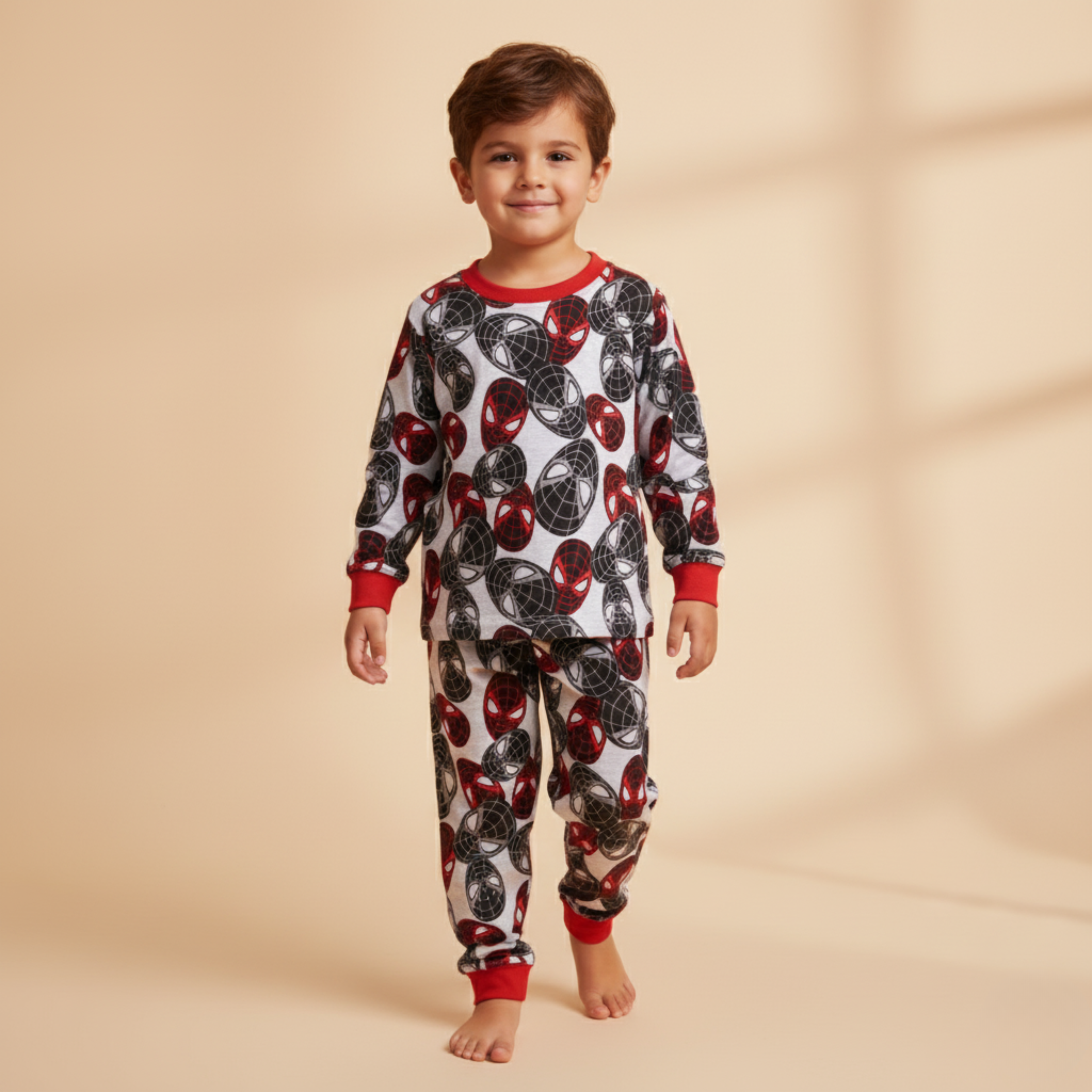 بيجامة كات ماري الوردية بأكمام طويلة (بنات)