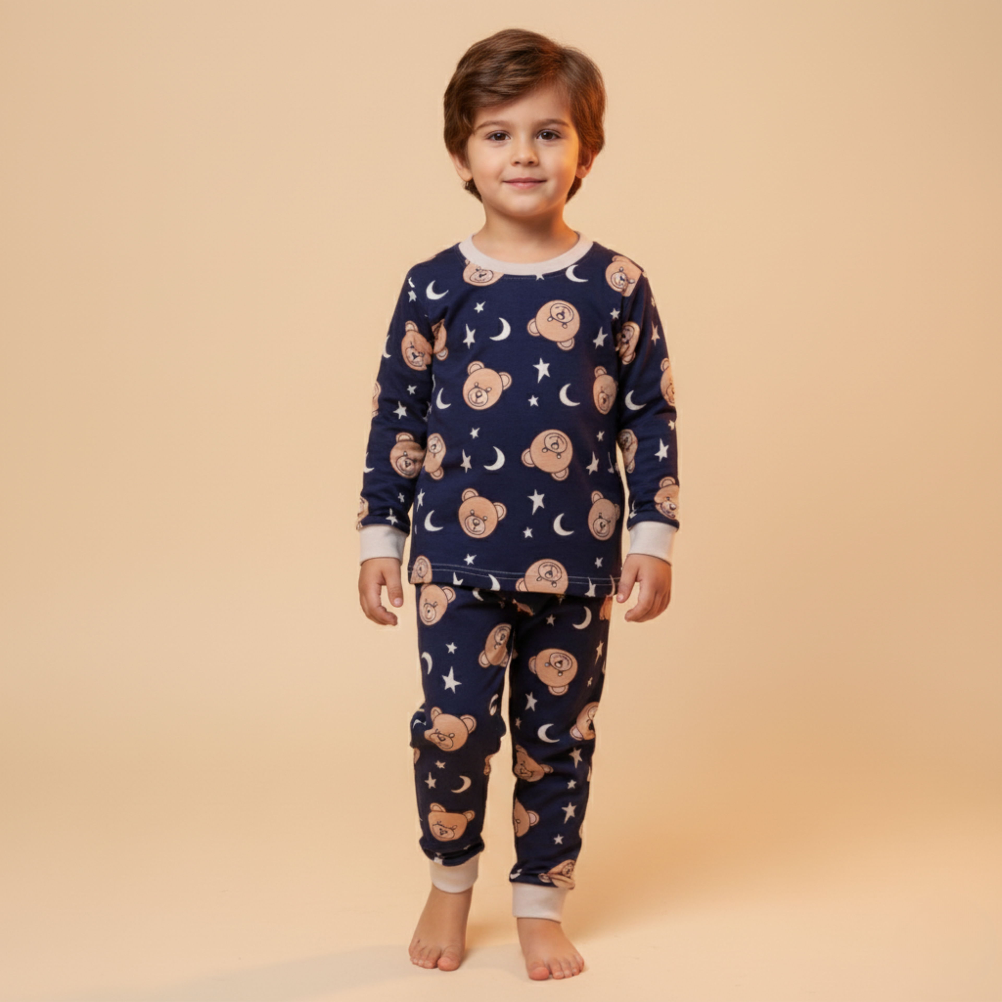MISBAH - Night Teddy Blue Long-Sleeves Pajamas (Boys)