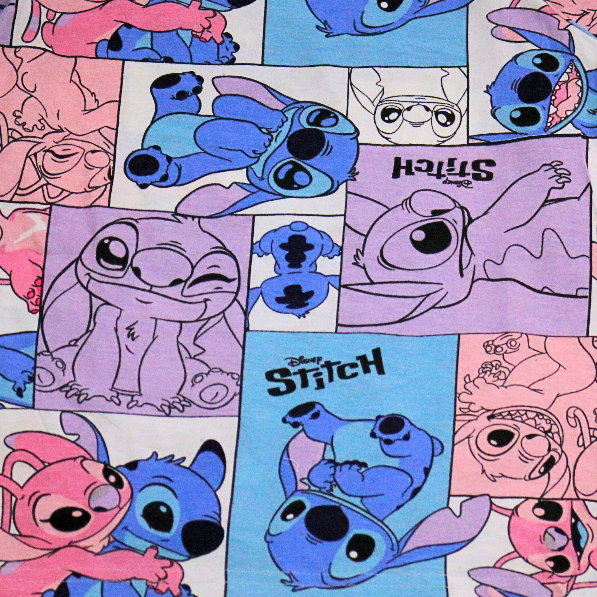 Collage of cartoon characters with a focus on a blue creature, featuring the Disney brand.