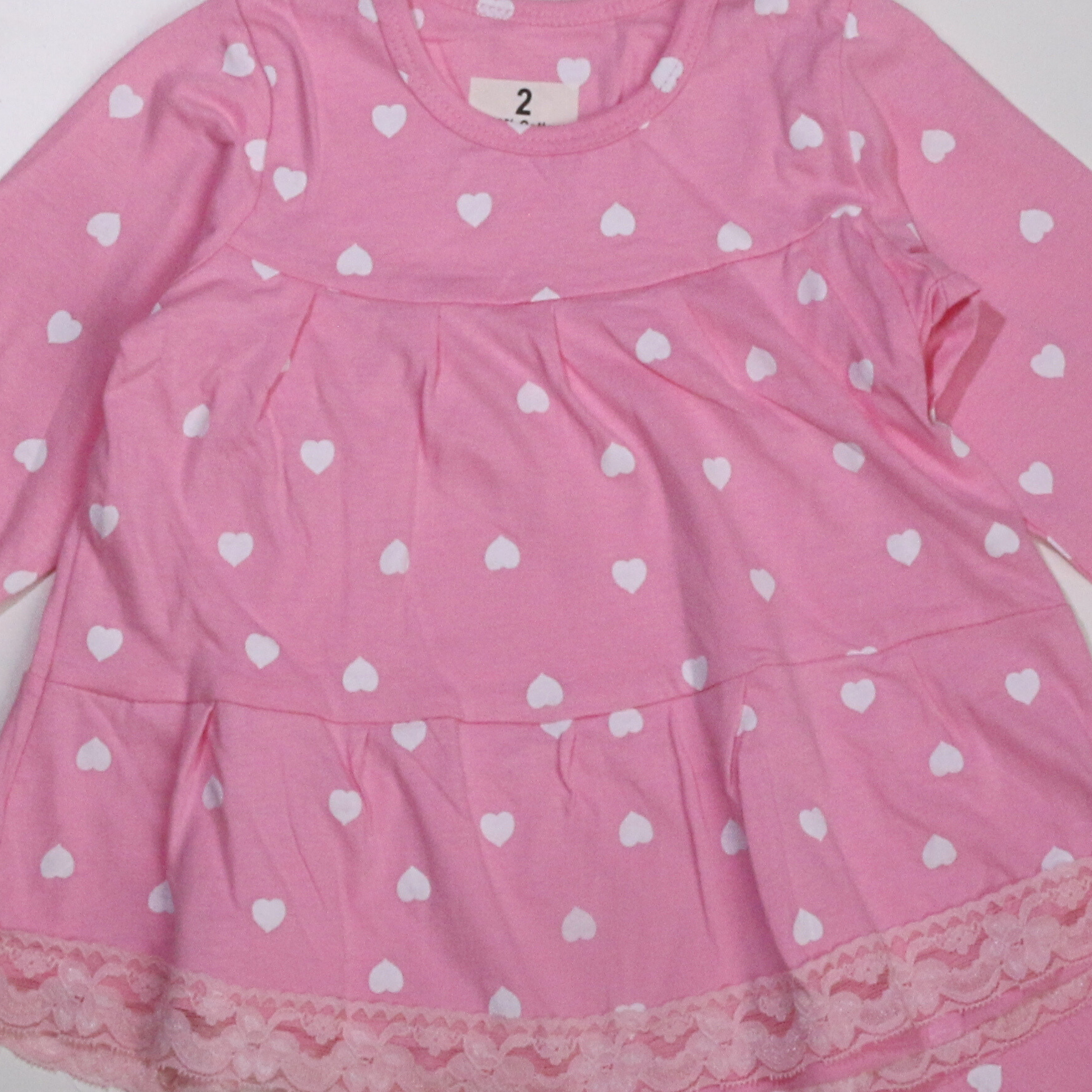 بيجامة كات ماري الوردية بأكمام طويلة (بنات)