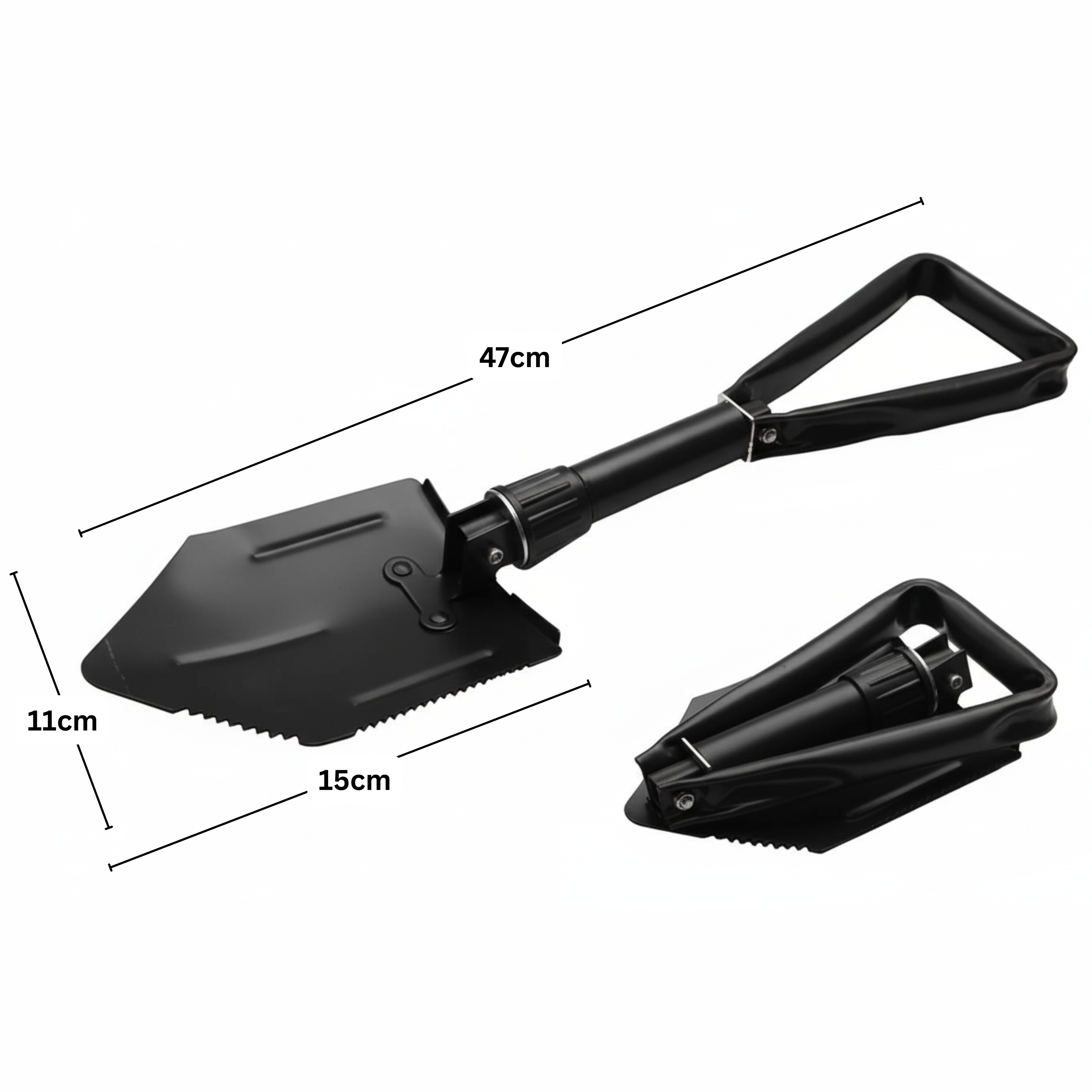 مجرفة سوداء مع مطارق حفر