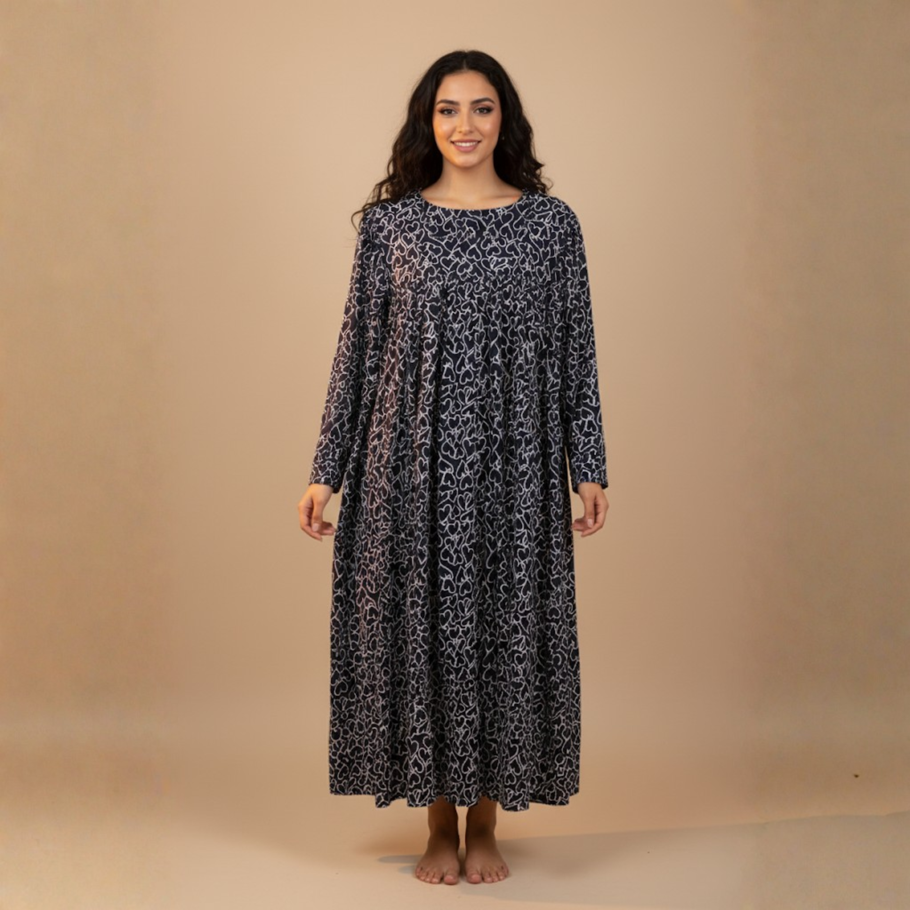 ثوب نوم القلوب الزرقاء