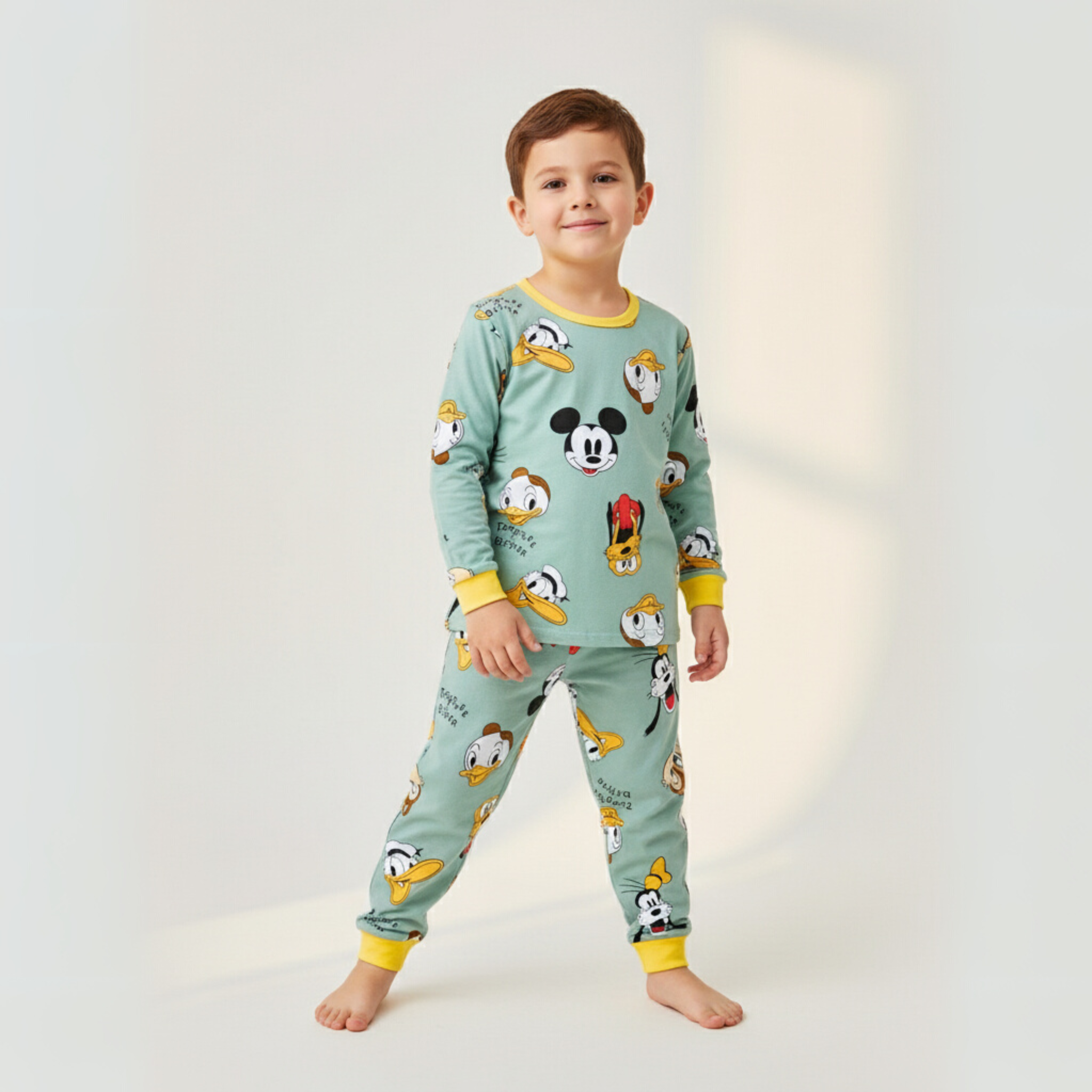 بيجامة دونالد داك رمادية بأكمام طويلة (للأولاد)
