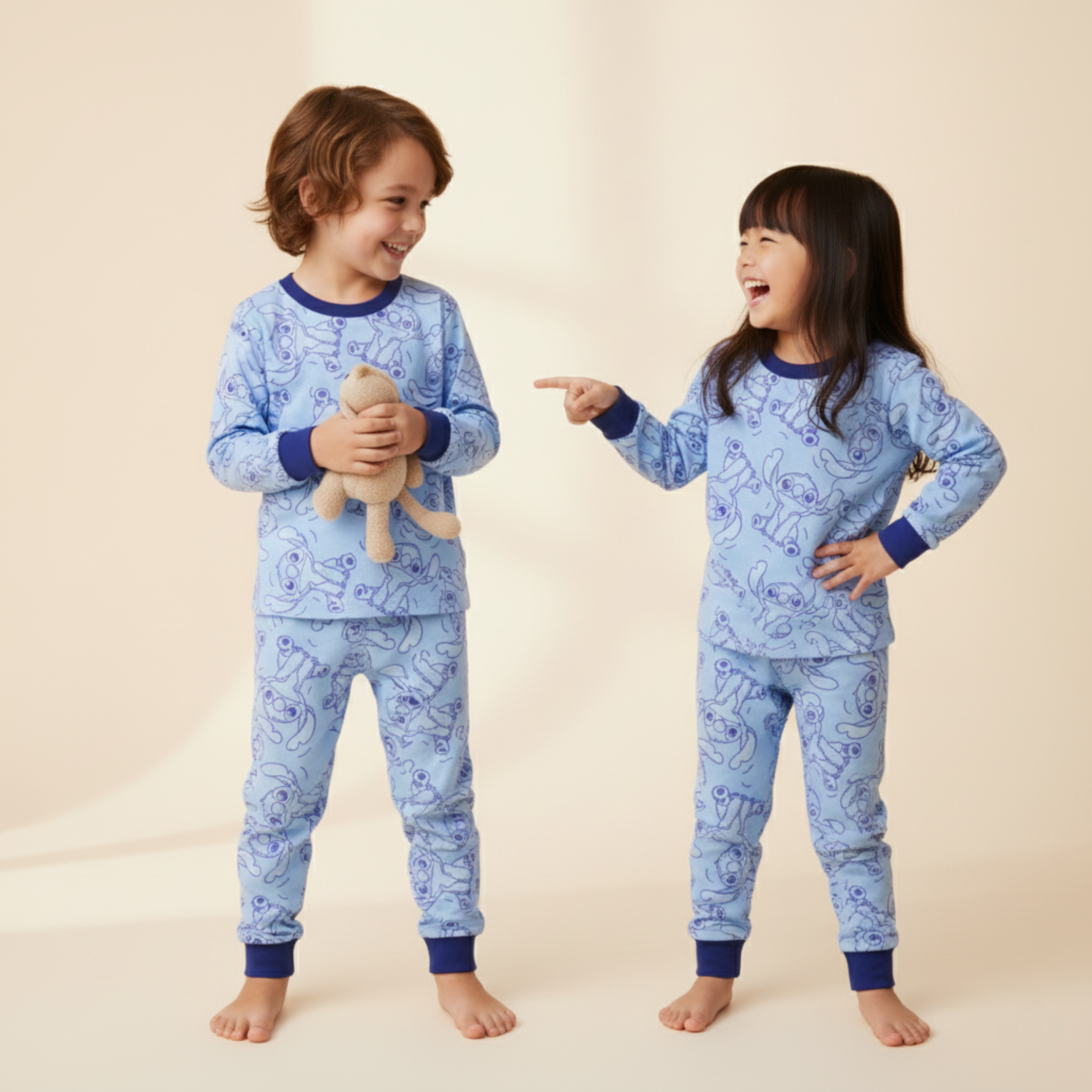 MISBAH - Stitch Blue Long-Sleeves (للجنسين)