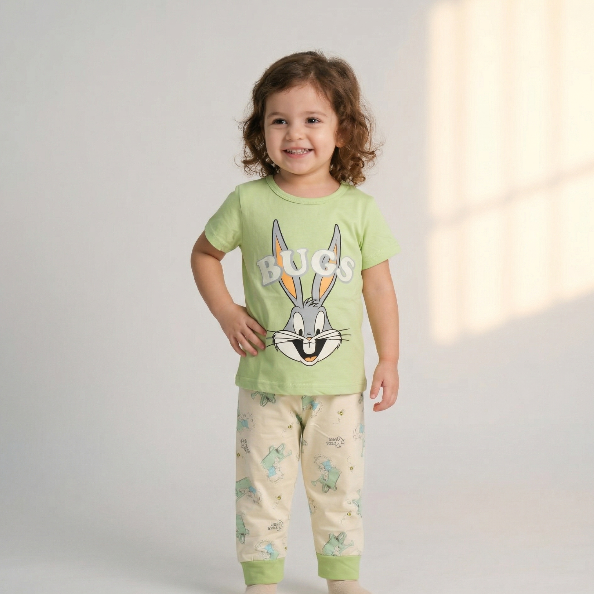 Bugs Green Kids H\S Pajamas