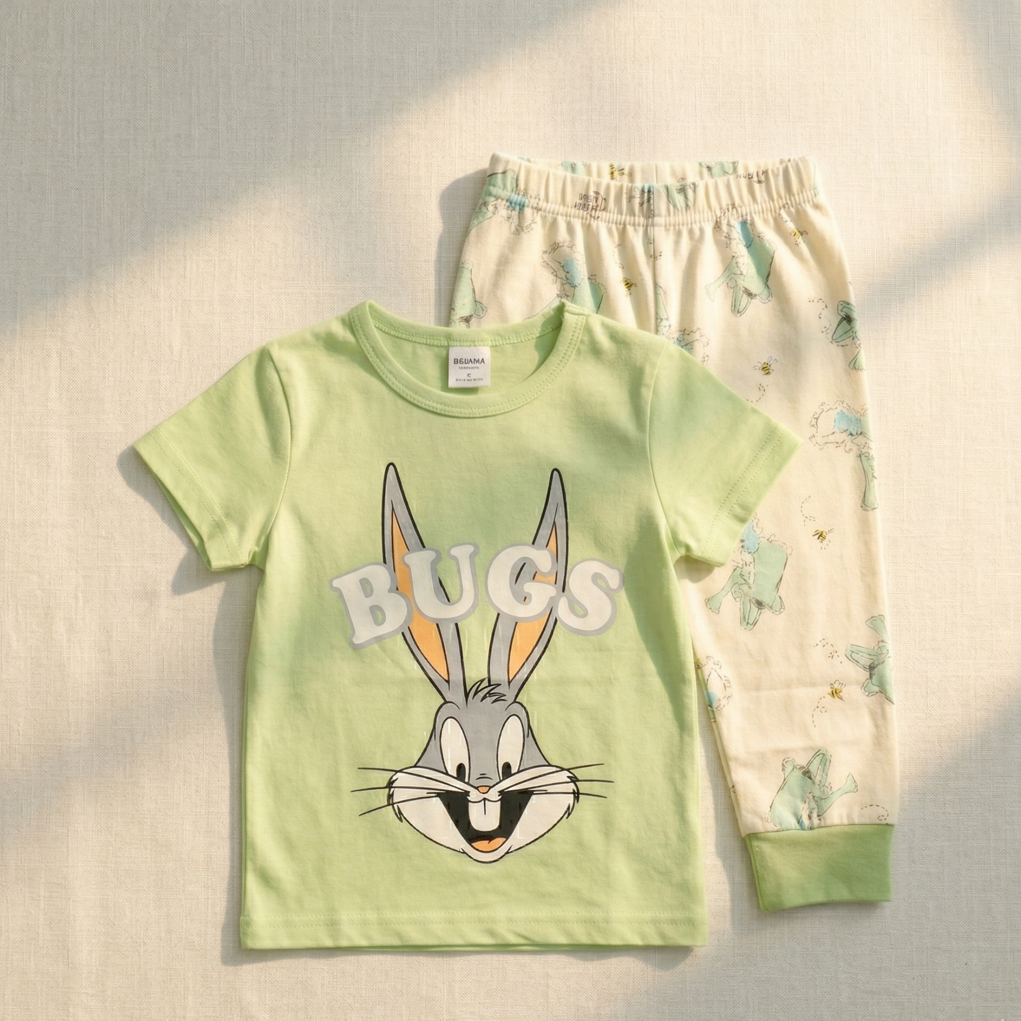 Bugs Green Kids H\S Pajamas