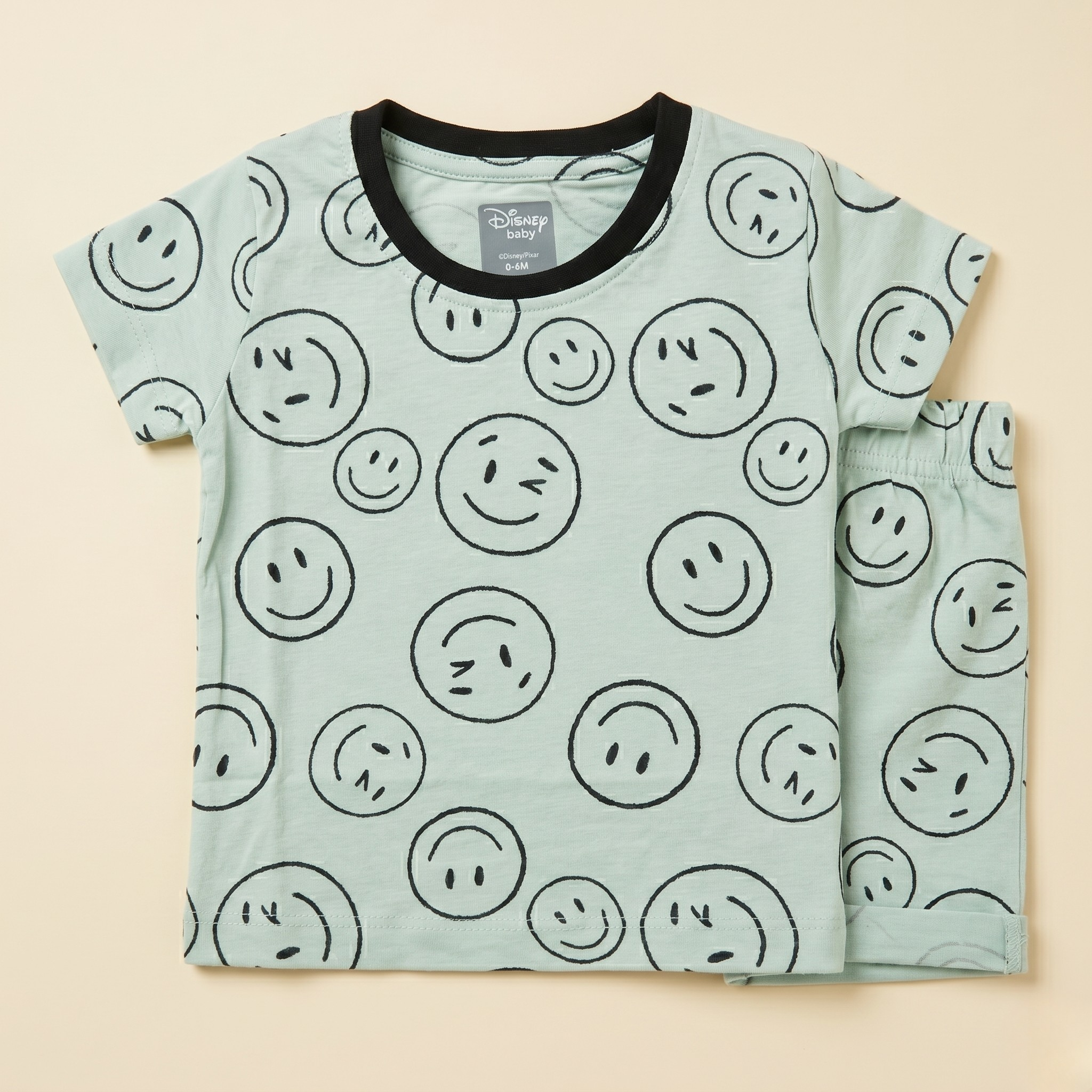 Emojis Green Baby Bermuda Set
