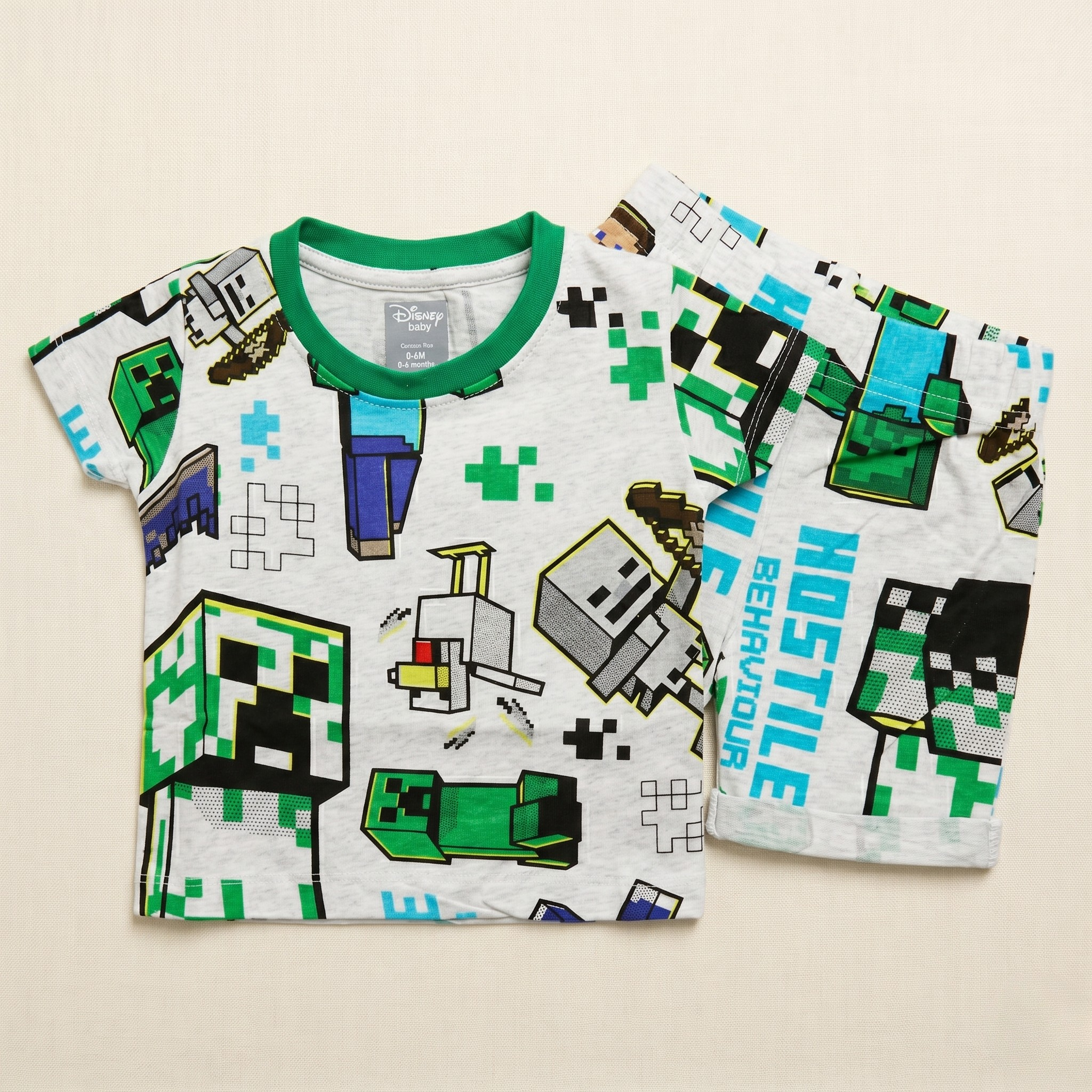 Minecraft Game Baby Bermuda Set