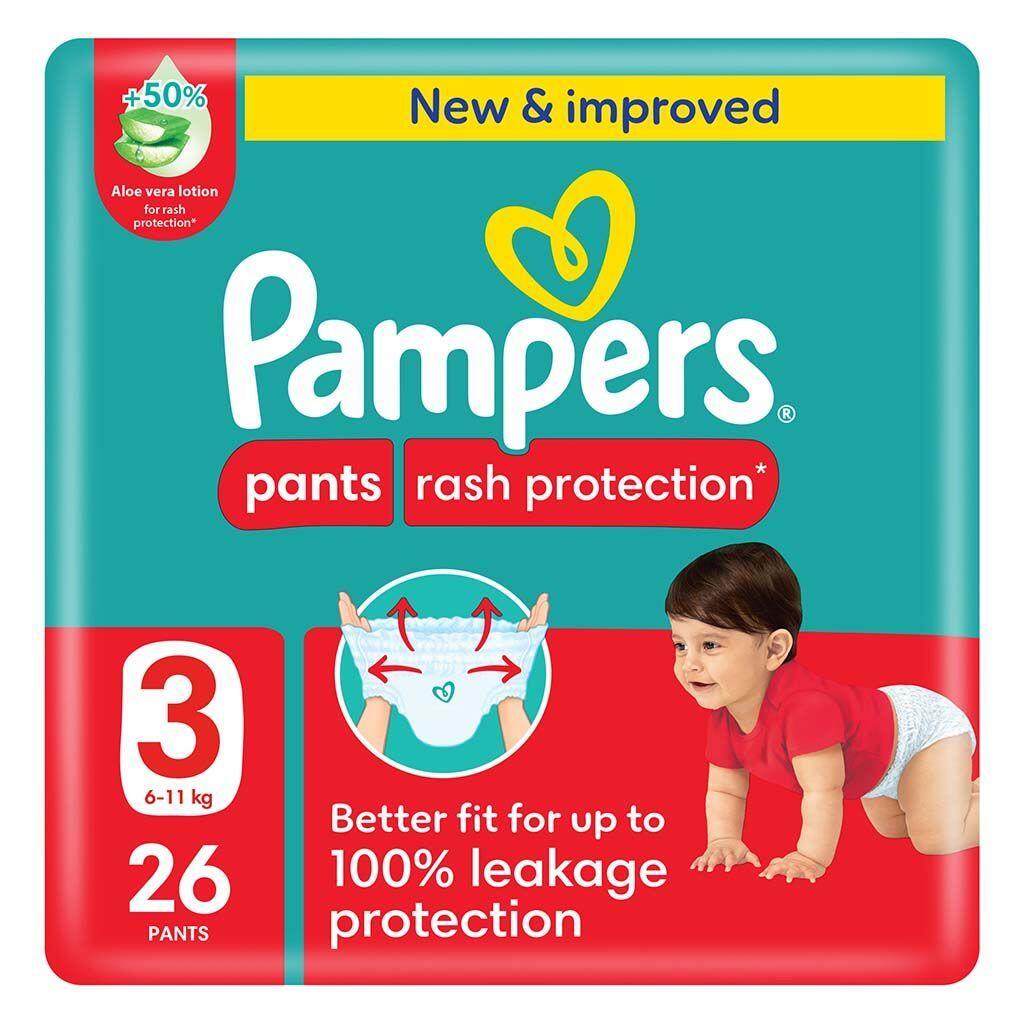 Pampers Rash Protection Diapers, Size 3, 6-11 kg, 26 Pcs