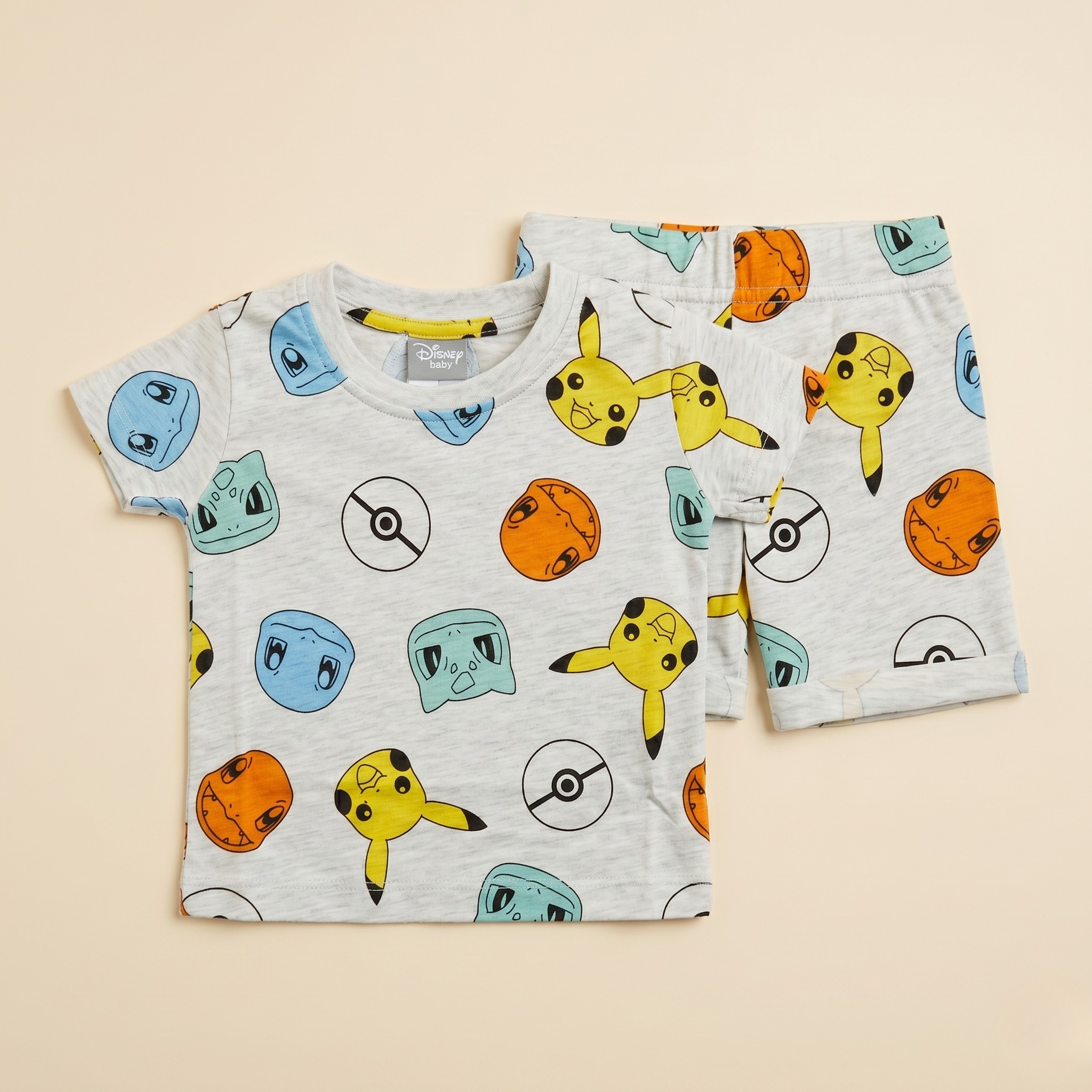 Pokemon white Baby Bermuda Set
