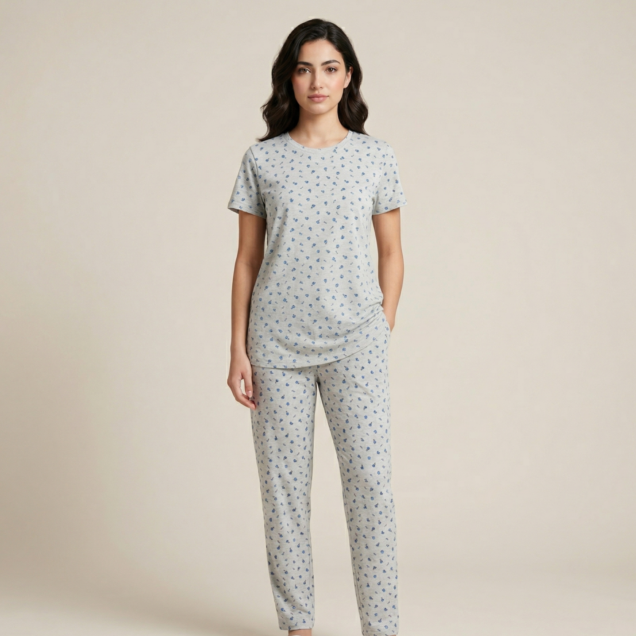 Tiny Blue Flowers Womens Pajamas
