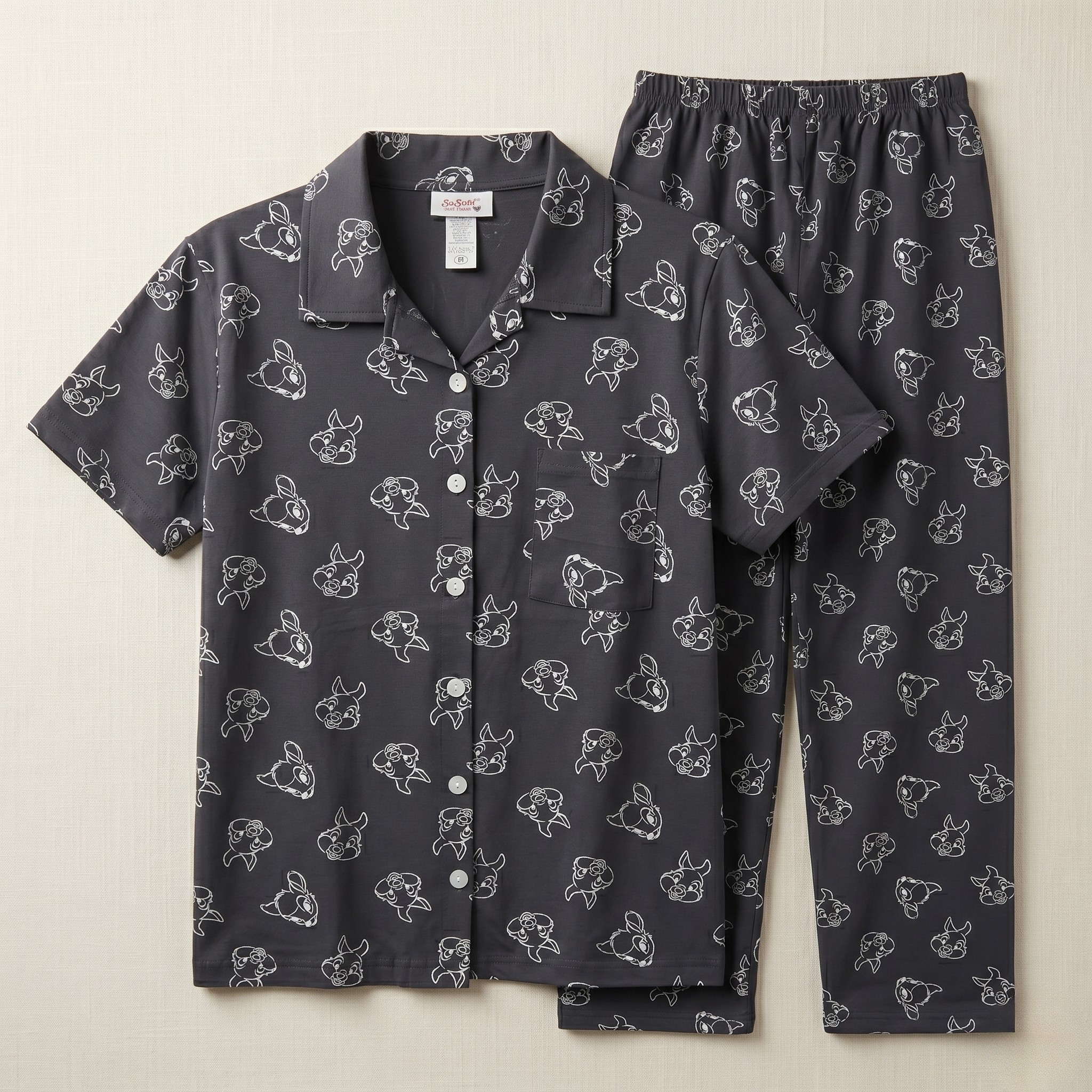 Rabbit Black Womens Pajamas