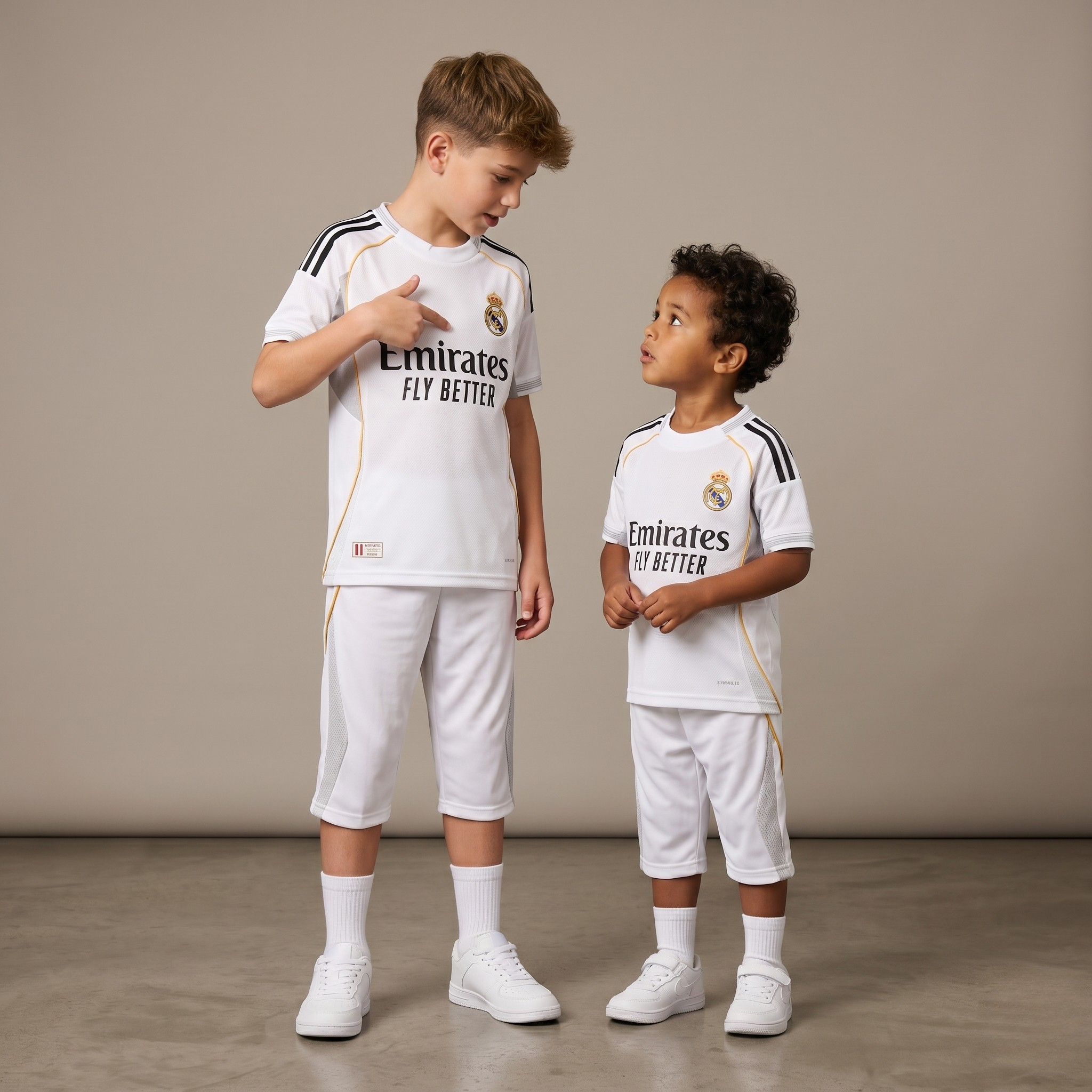 Real Madrid White Kids Bermuda