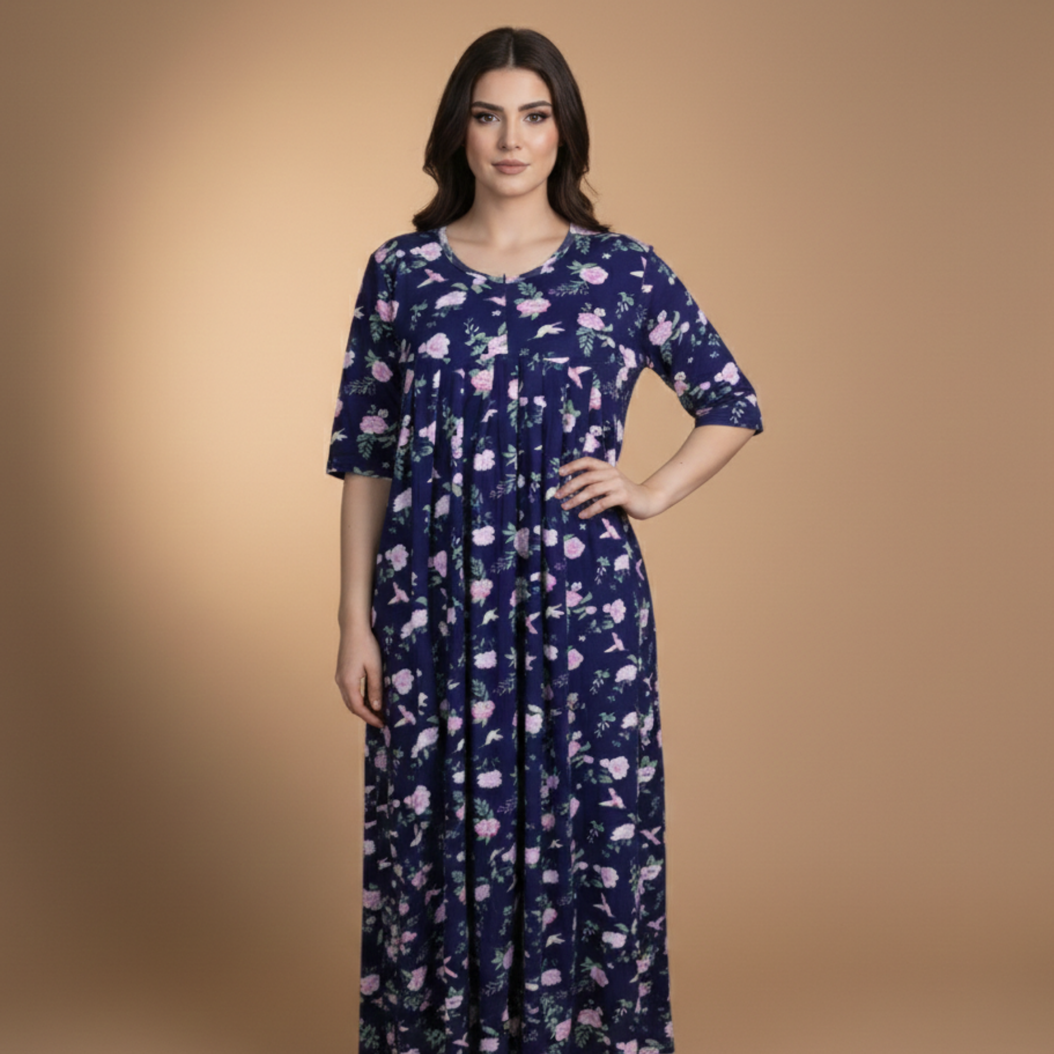 Womens Cotton Long Midi Dress LM-133/J-35