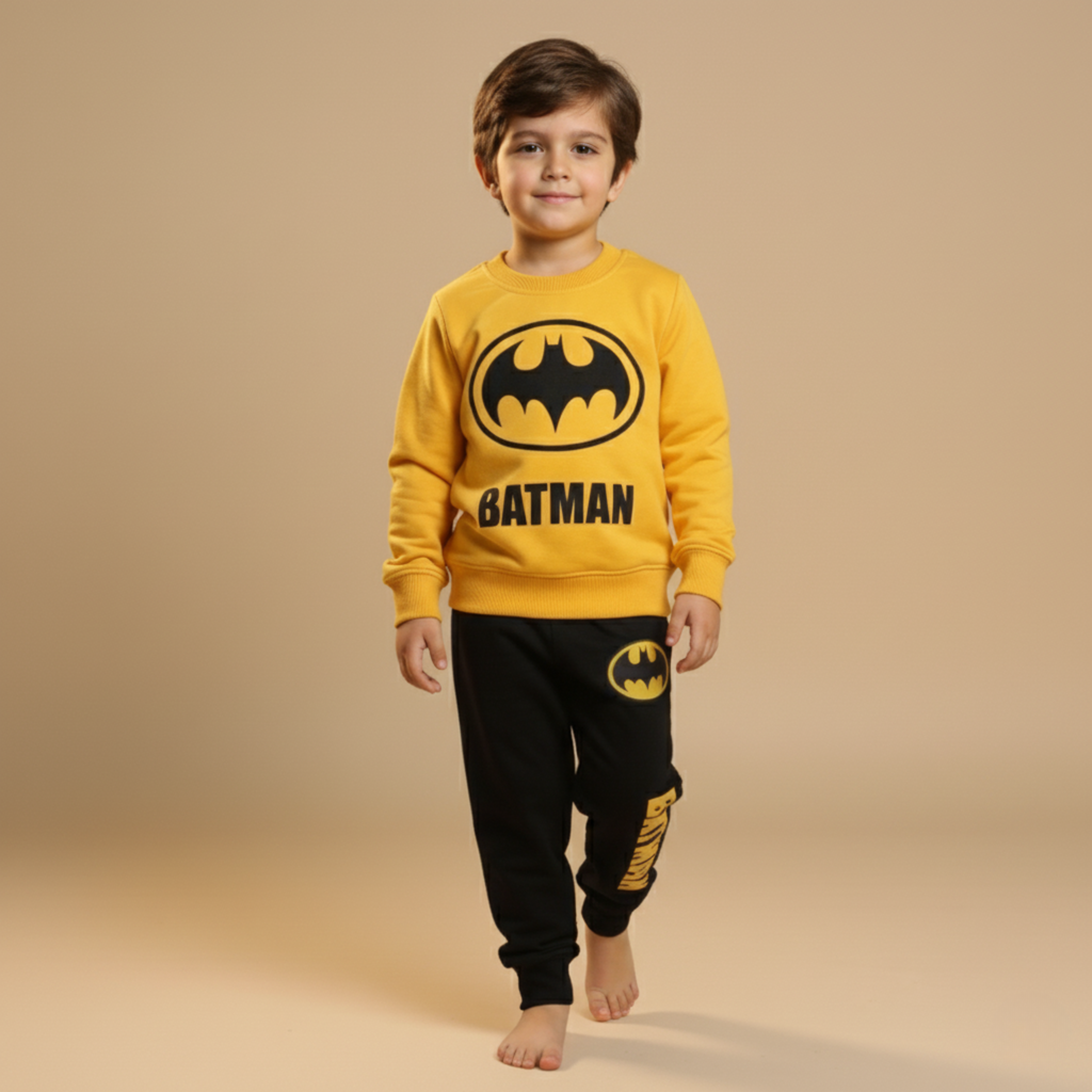 CLASSIC - Batman Yellow Long-Sleeves Fleece Pajamas (Boys)