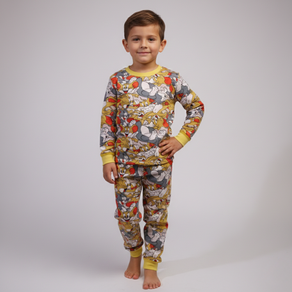 Tom & Jerry Yellow Long-Sleeves Pajamas (Boys)