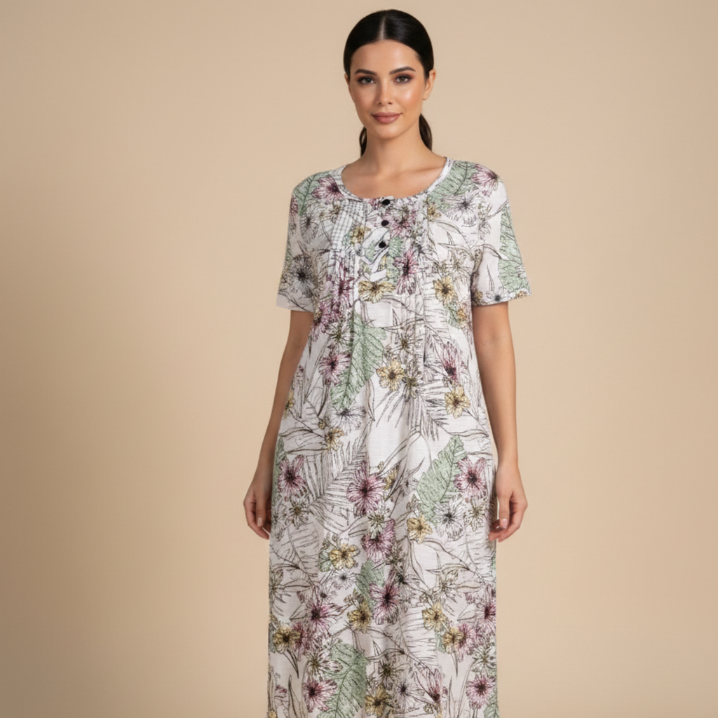 Womens Cotton Long Midi Dress LM-233/J-21