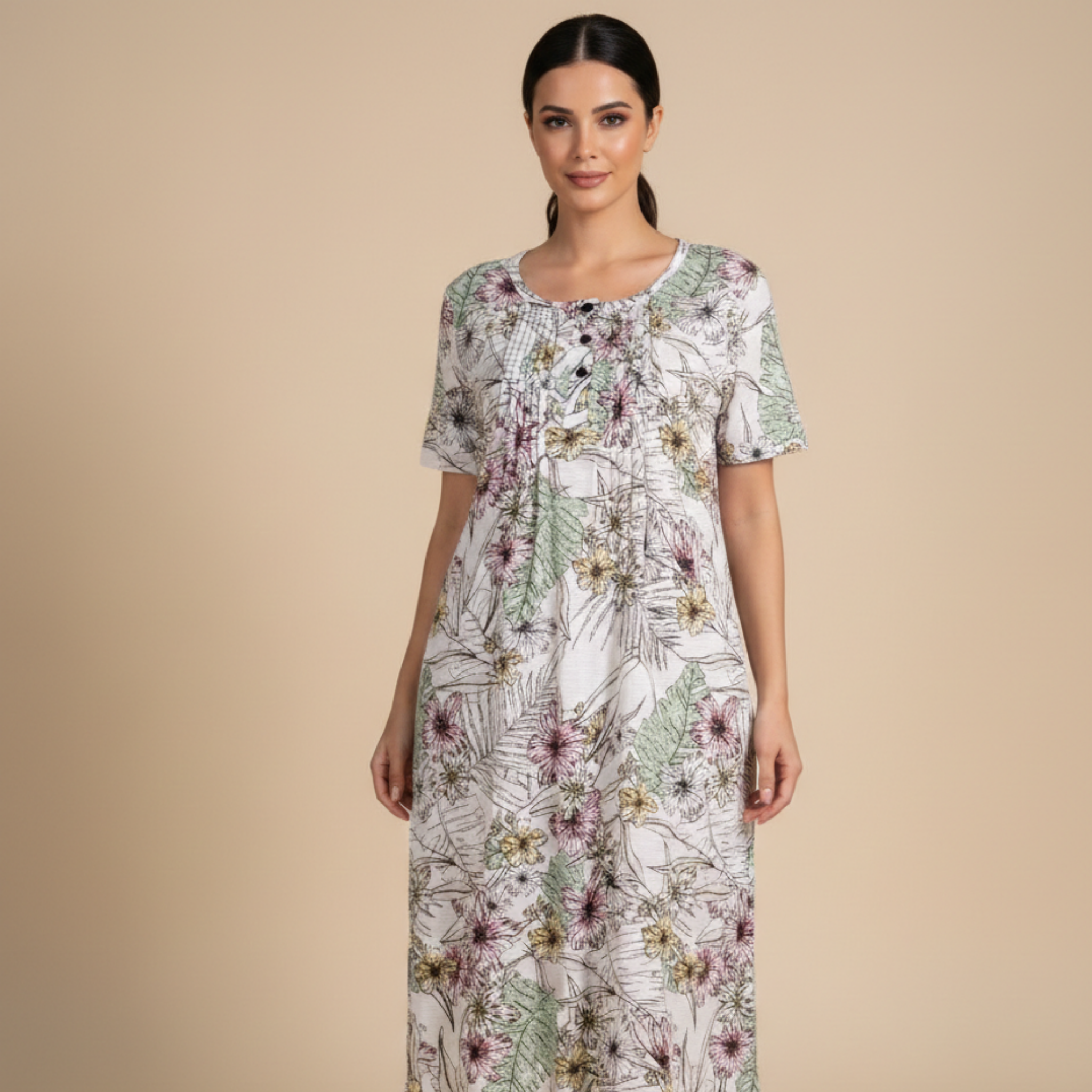 Womens Cotton Long Midi Dress LM-233/J-21