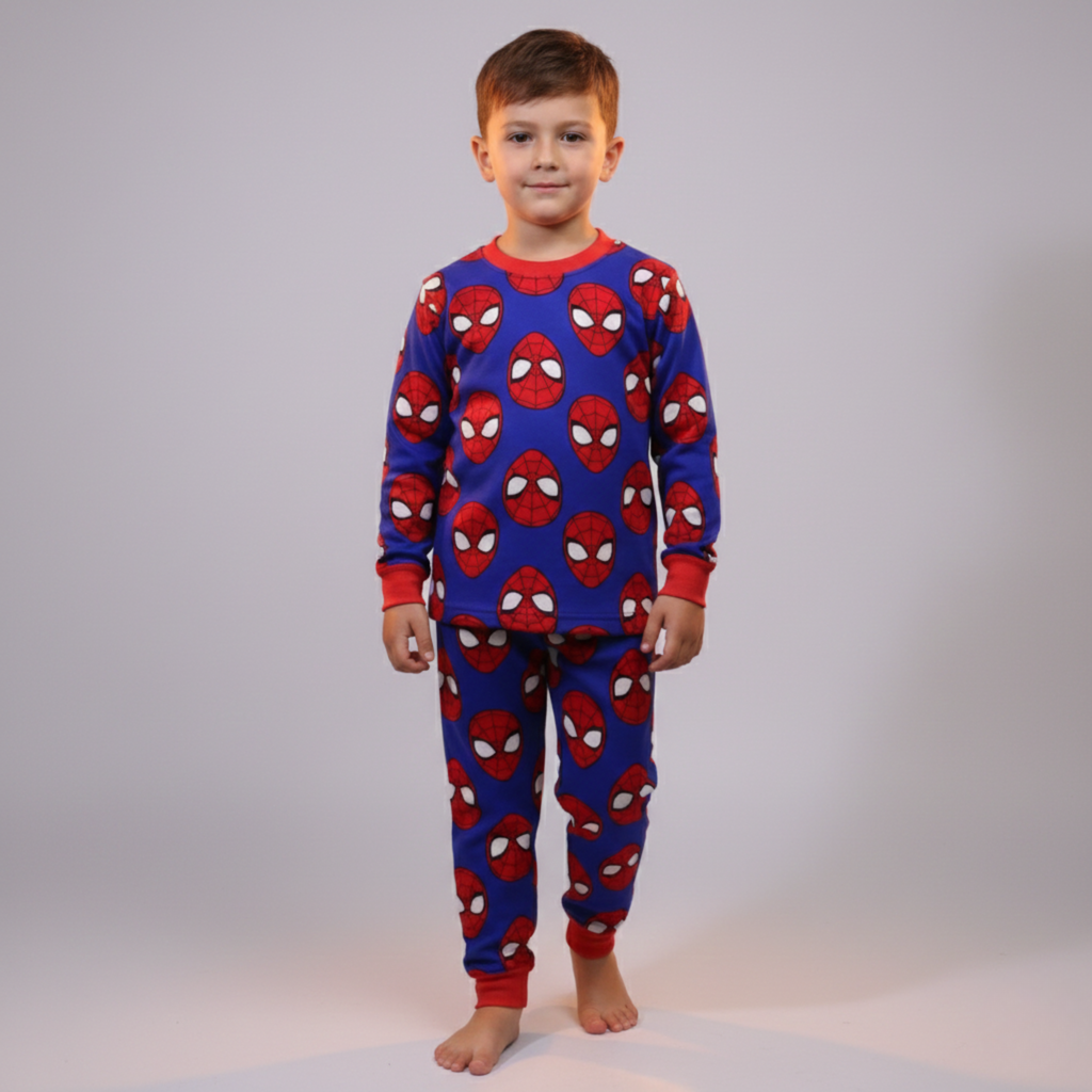 Spiderman Red Blue Long-Sleeves Pajamas (Boys)