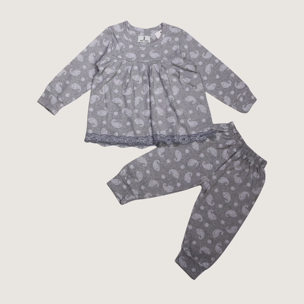 بيجامة كات ماري الوردية بأكمام طويلة (بنات)