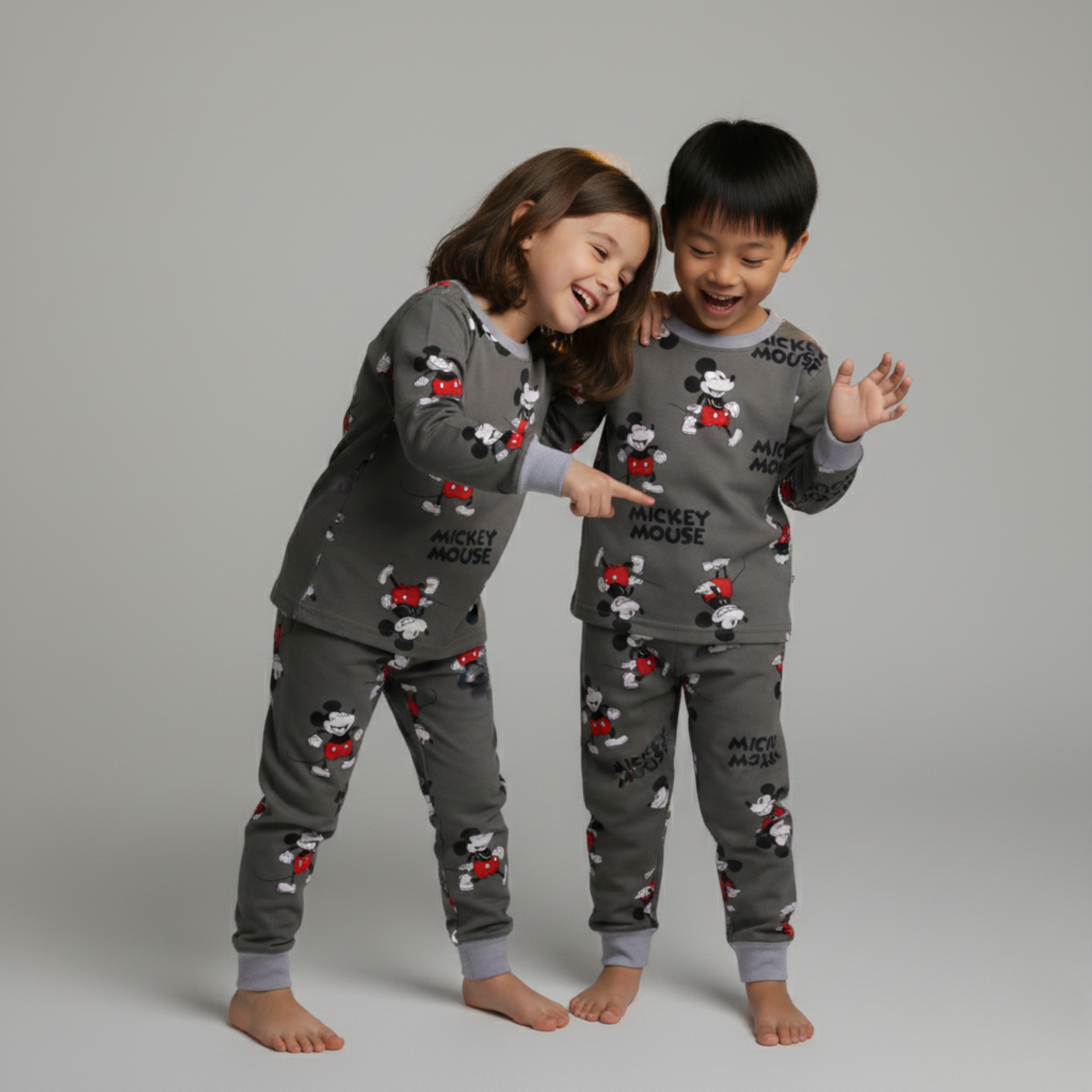 بيجامة كات ماري الوردية بأكمام طويلة (بنات)