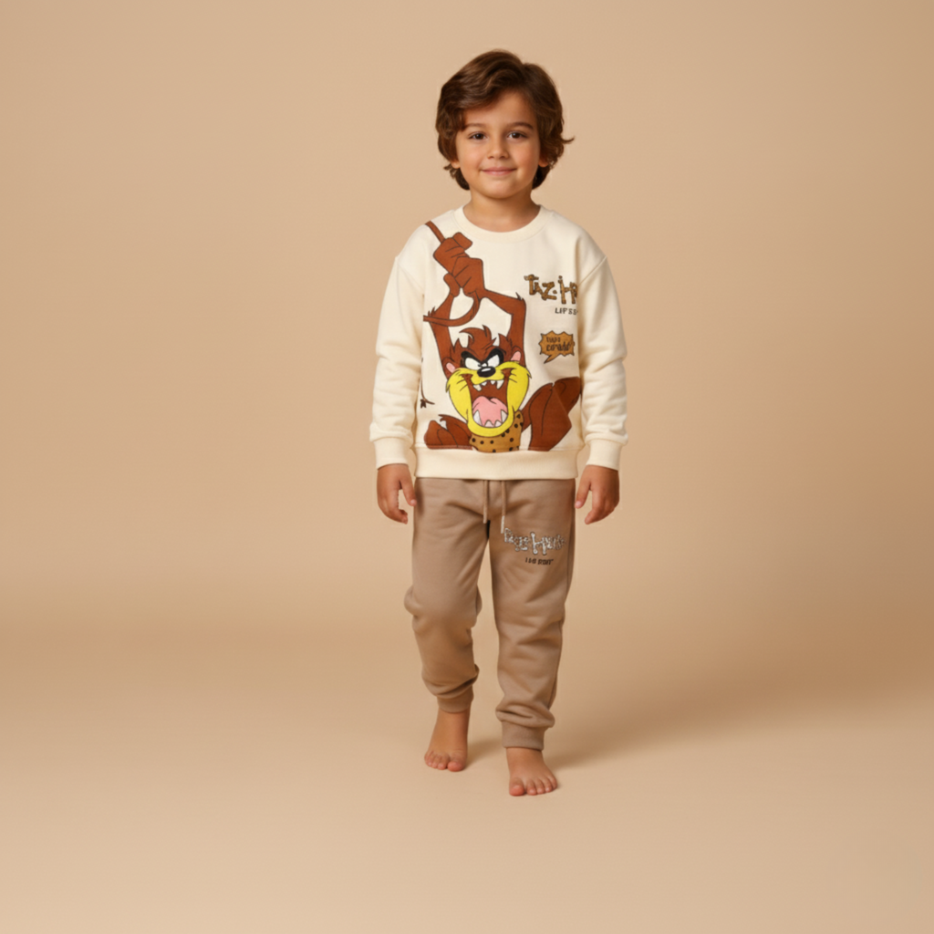 بيجامة كات ماري الوردية بأكمام طويلة (بنات)