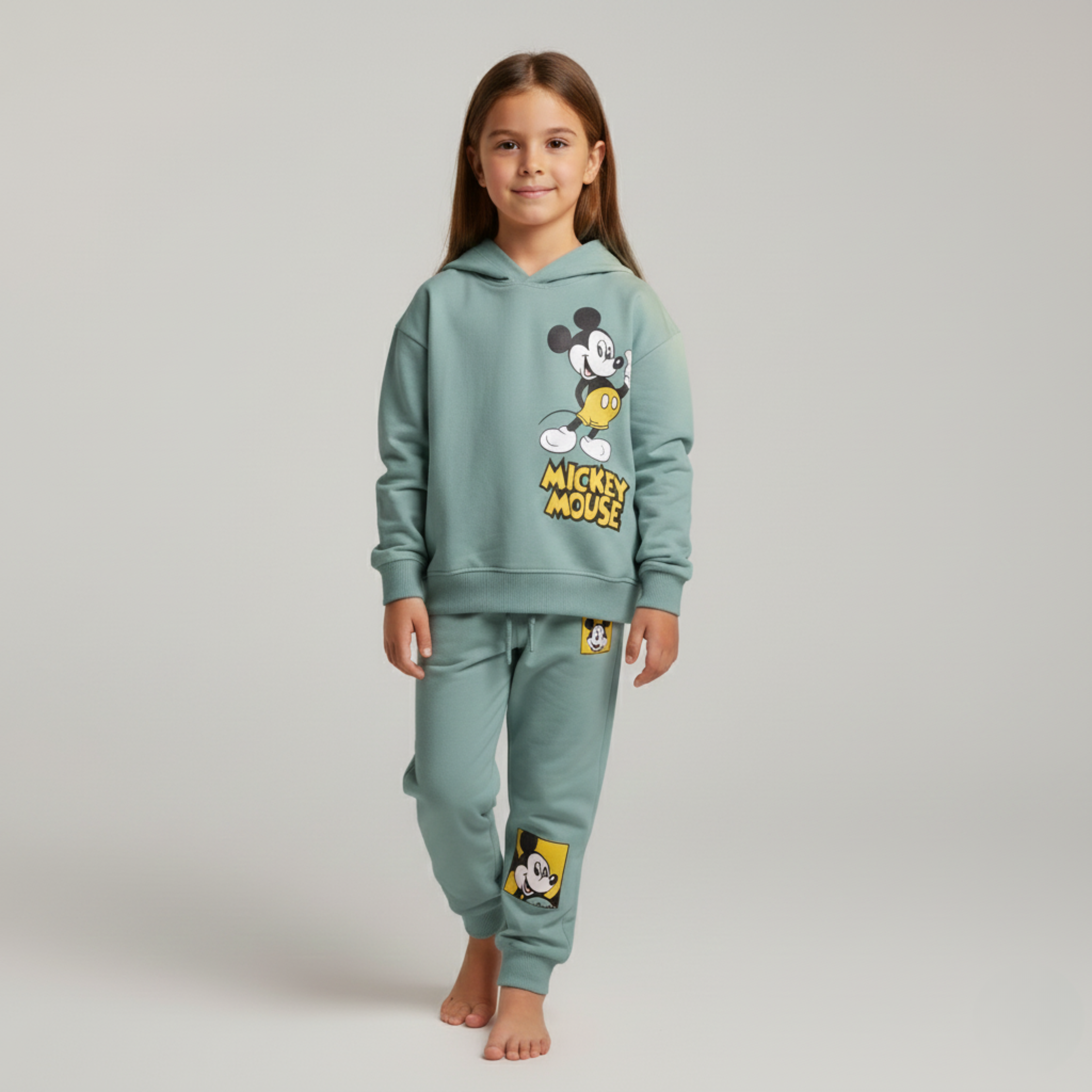 بيجامة كات ماري الوردية بأكمام طويلة (بنات)