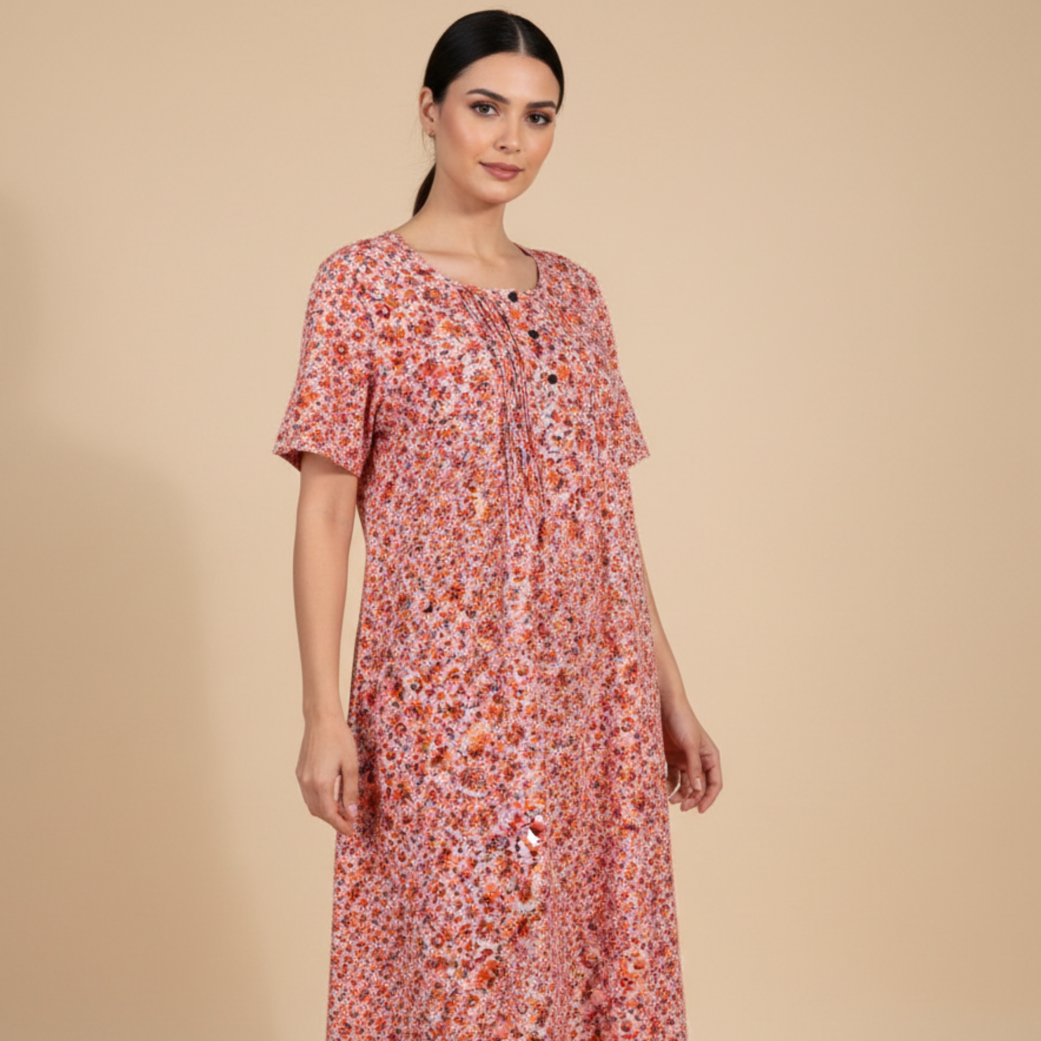 Womens Cotton Long Midi Dress LM-233/19