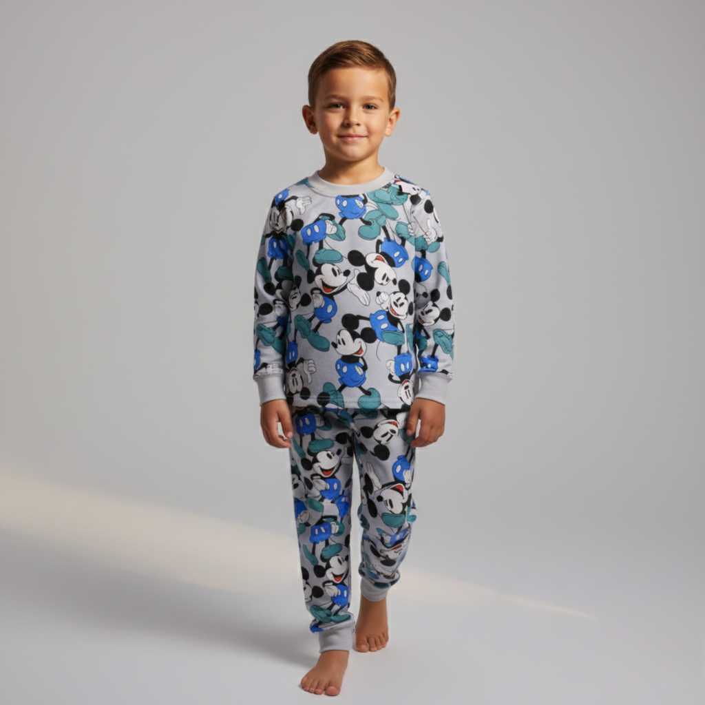 Mickey Mouse Light Gray Long-Sleeves Pajamas (Boys)