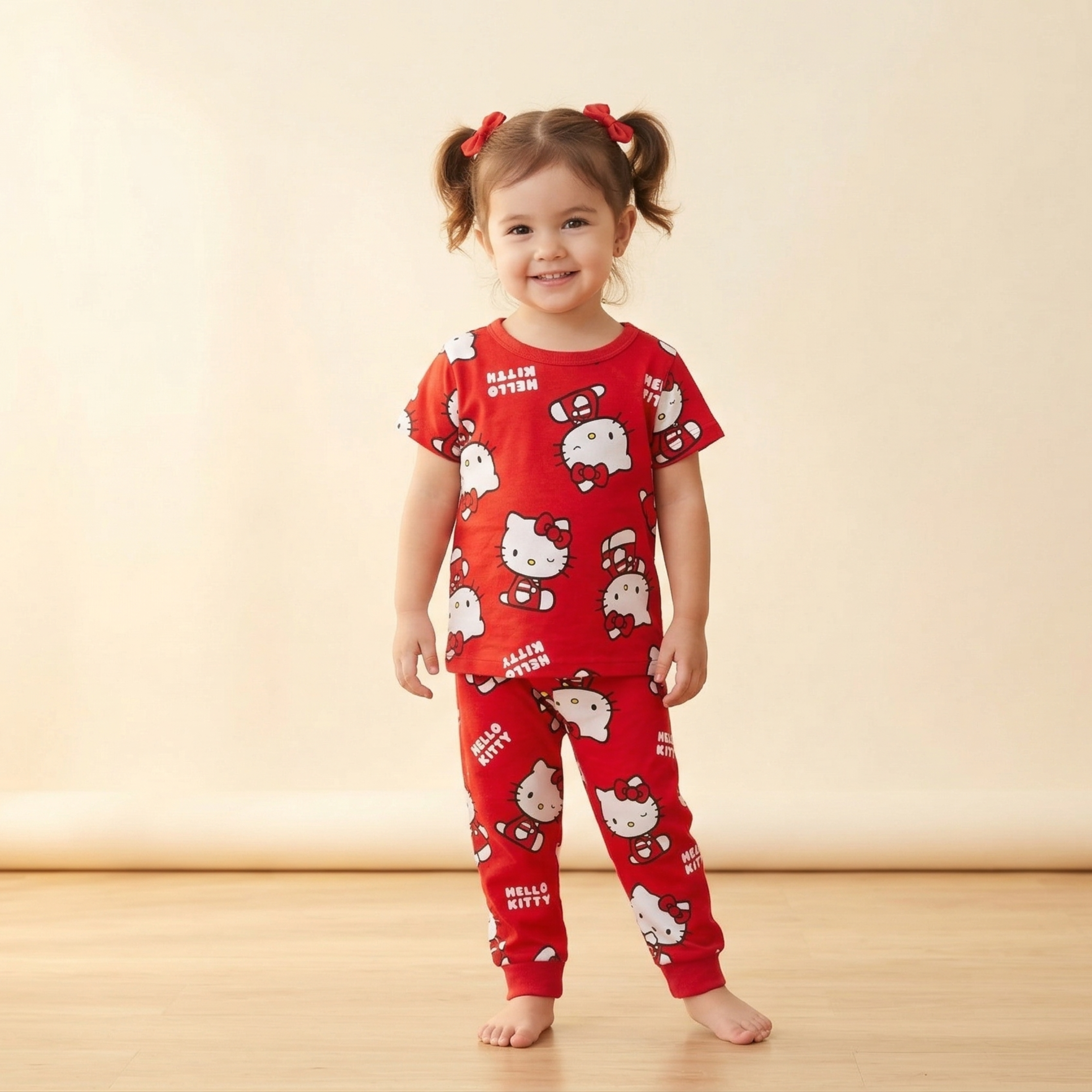 Kitty Red Kids H/S Pajamas