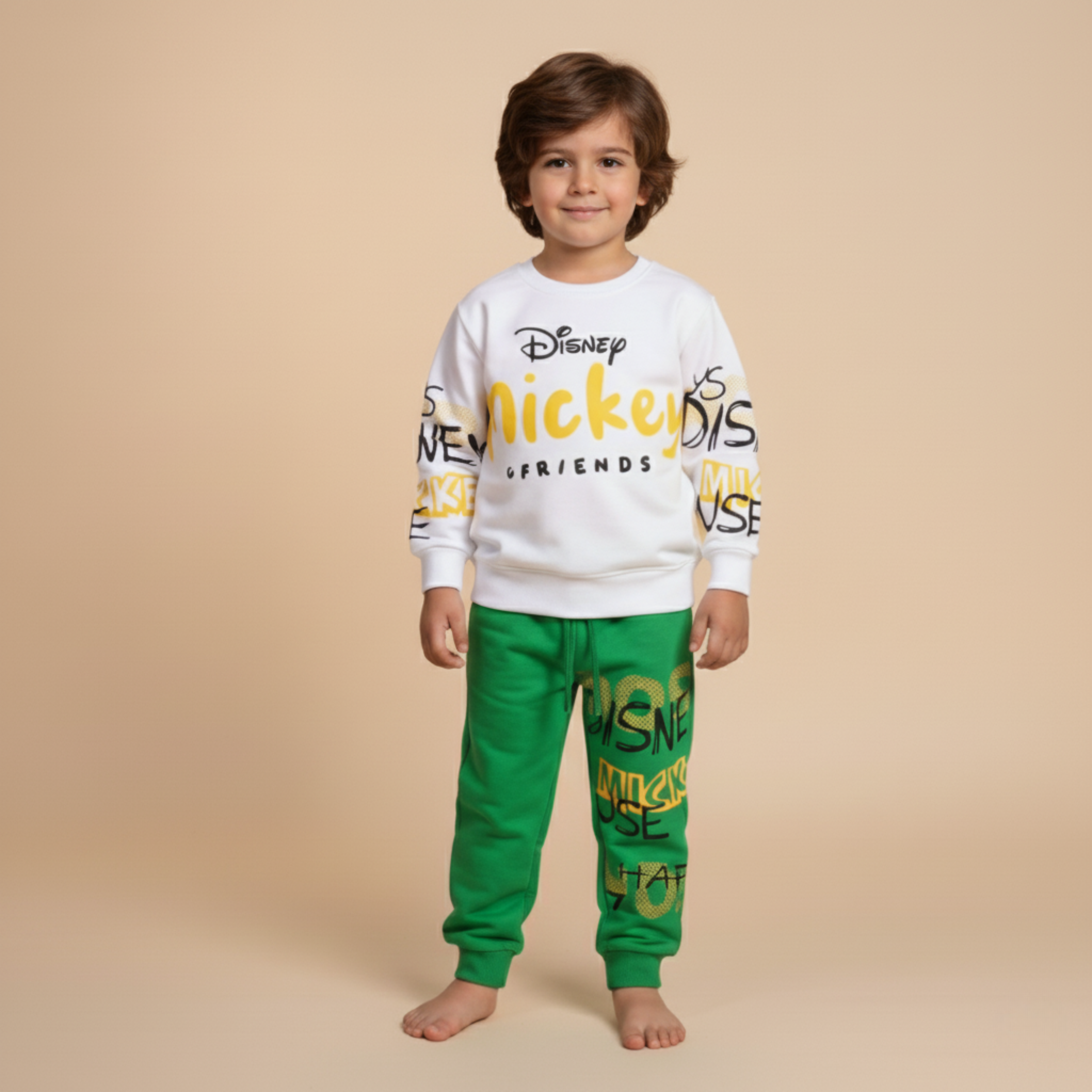 بيجامة كات ماري الوردية بأكمام طويلة (بنات)