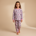 Al Qutbi - Stitch Heart Grey Cream Long-Sleeves Pajamas (Girls)