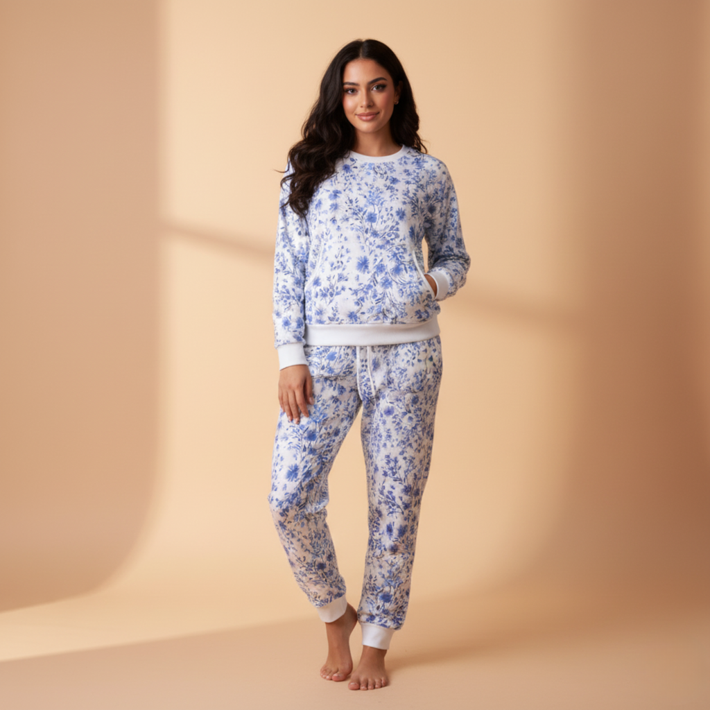 بيجامات قلوب بيضاء نسائية