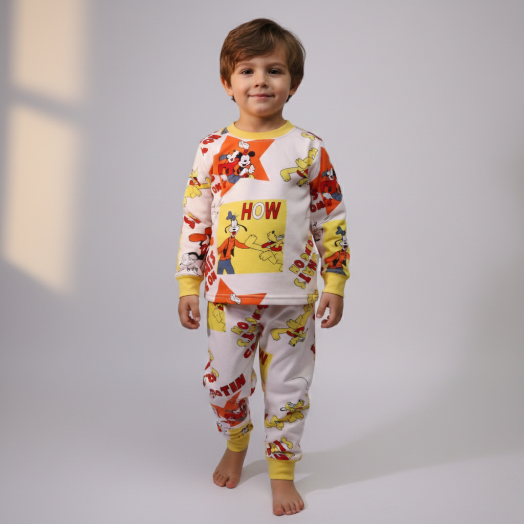 بيجامة كات ماري الوردية بأكمام طويلة (بنات)