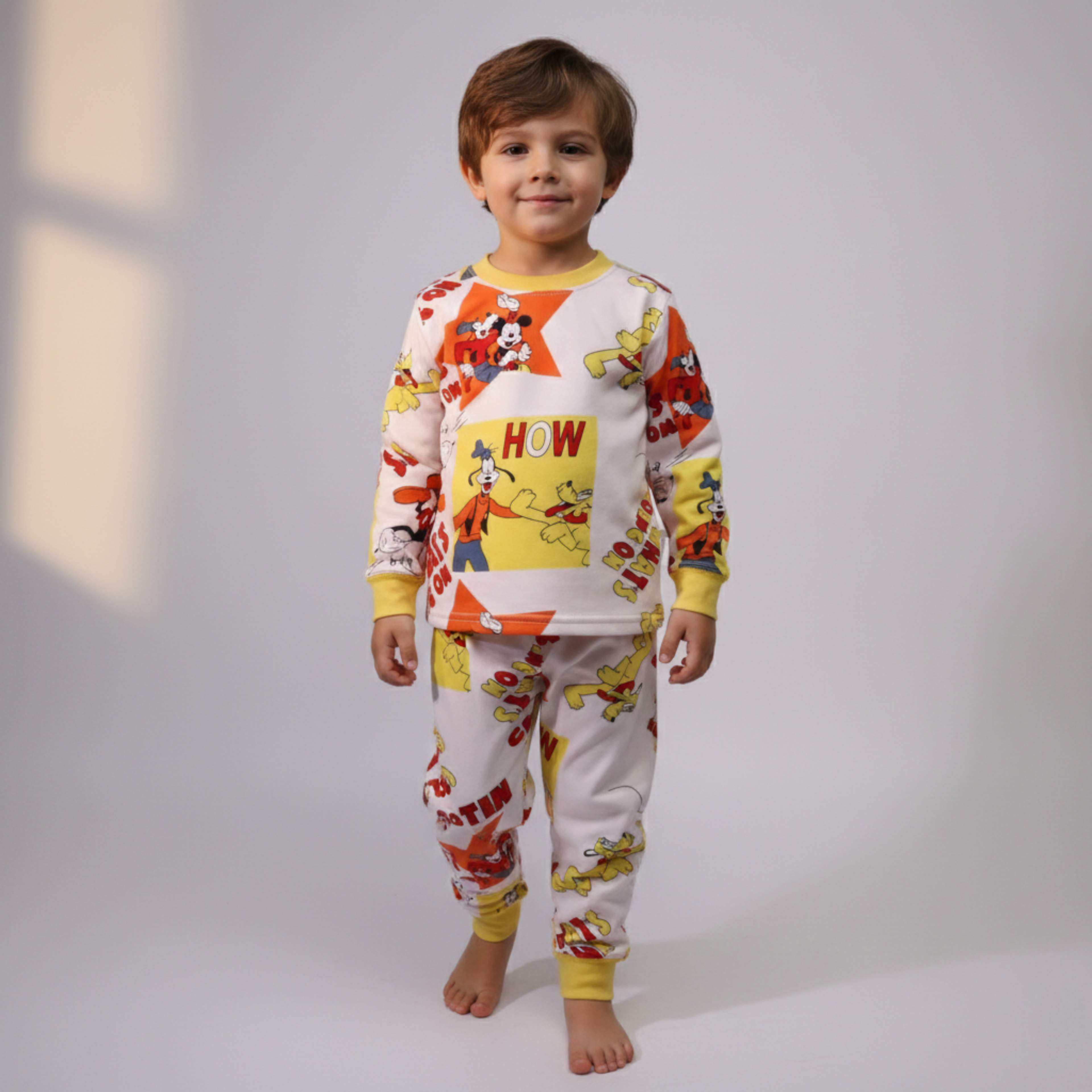 بيجامة كات ماري الوردية بأكمام طويلة (بنات)