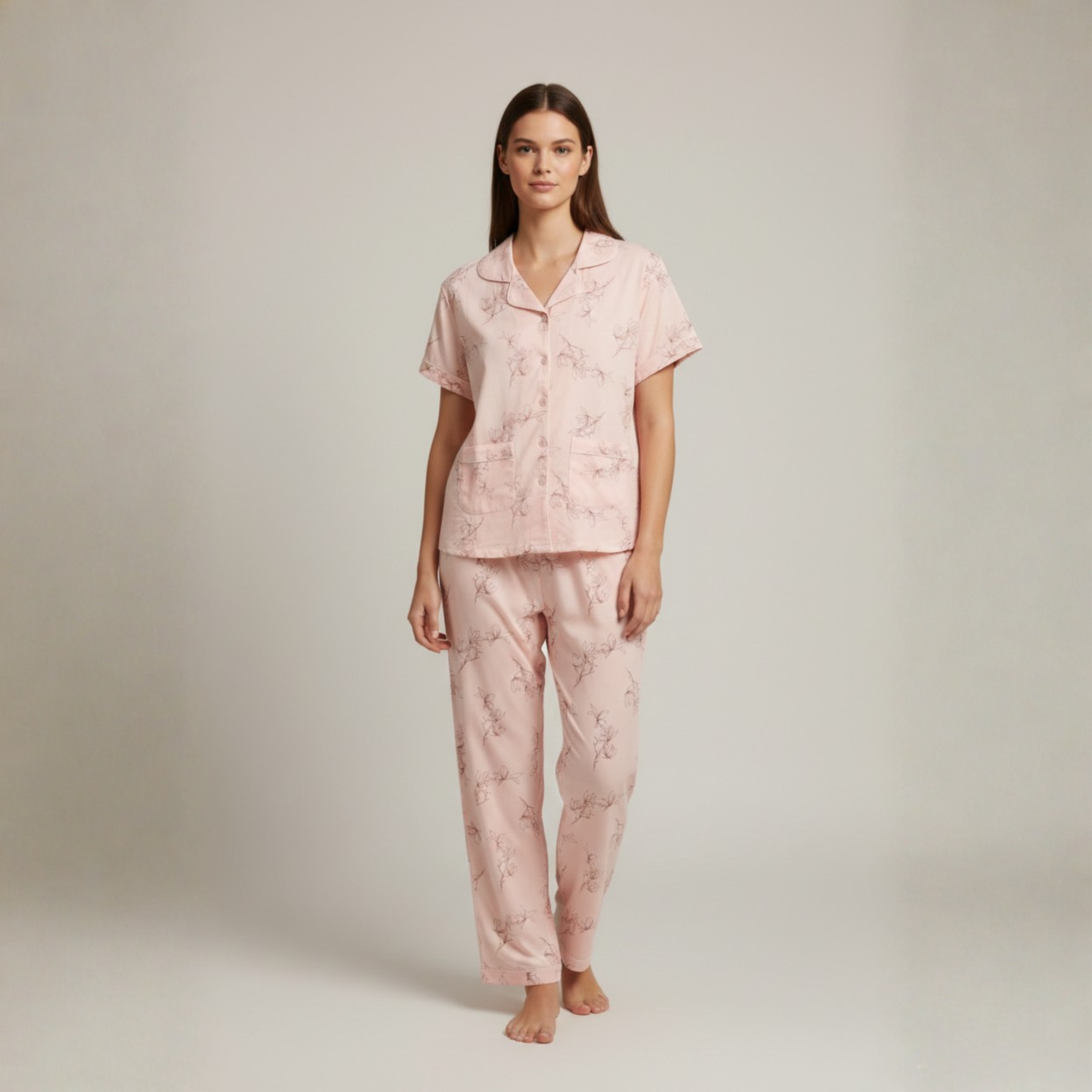 Womens Cotton Pyjama Set 707301