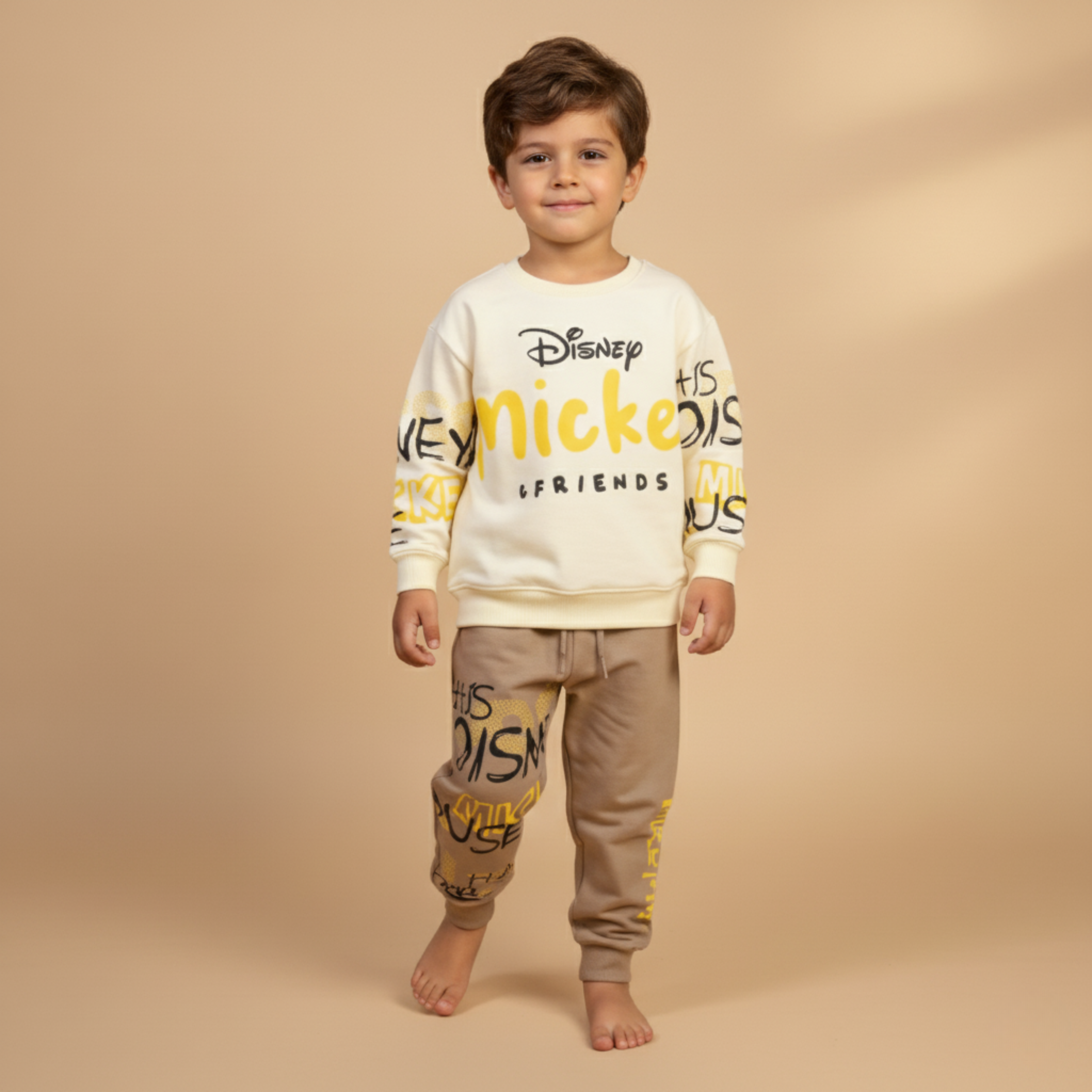 بيجامة كات ماري الوردية بأكمام طويلة (بنات)