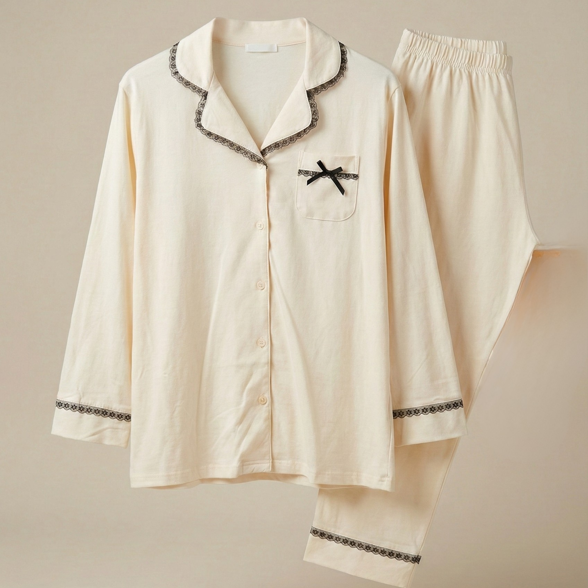 Womens Silk Pajama 2 Pcs Set 8016