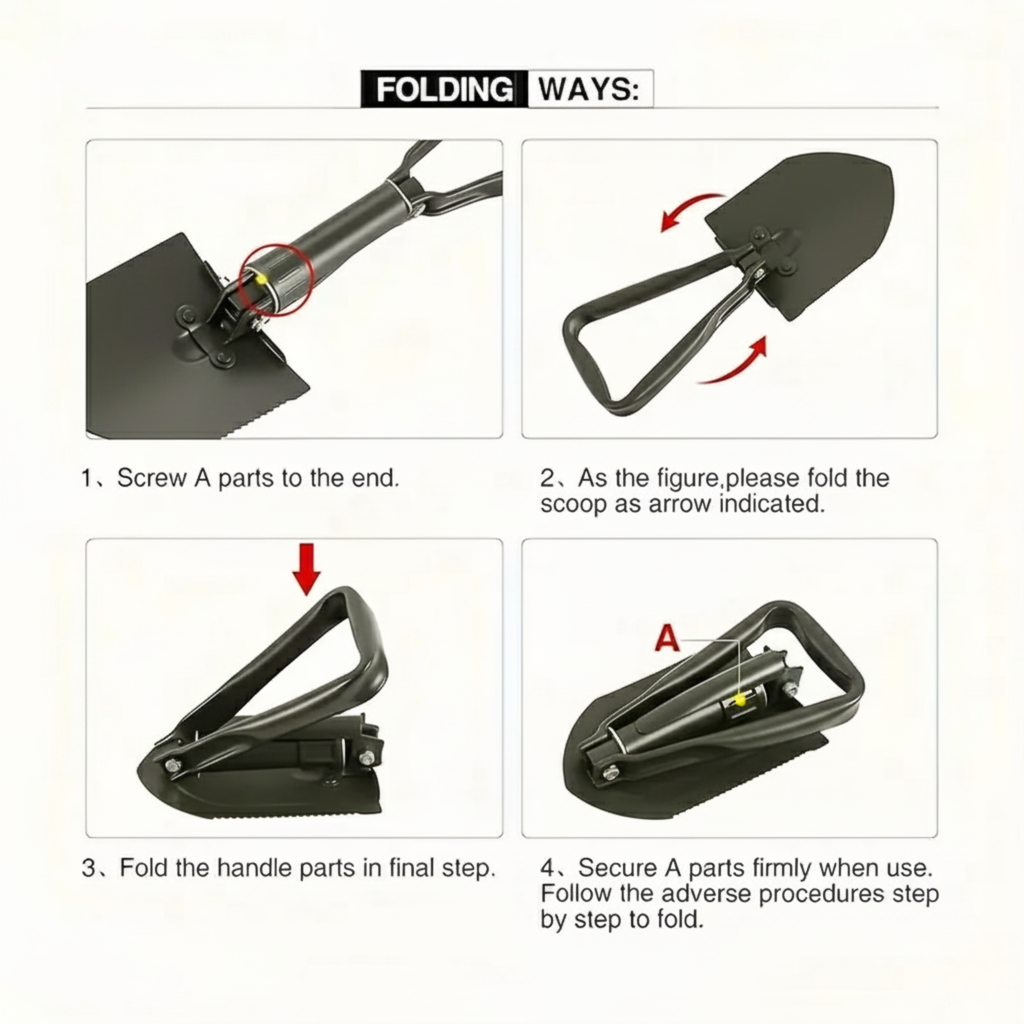 Black Shovel with Pickaxe