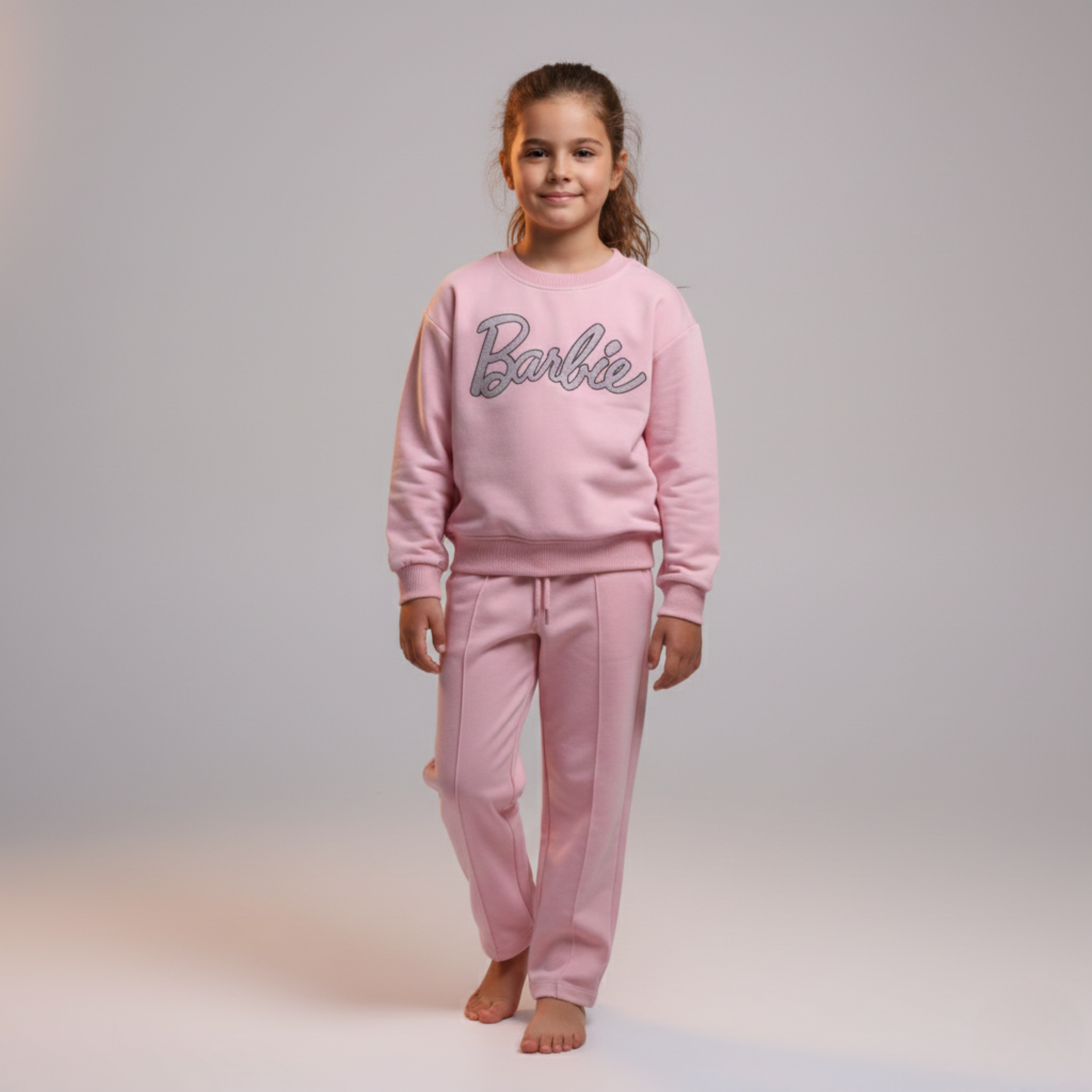 بيجامة كات ماري الوردية بأكمام طويلة (بنات)