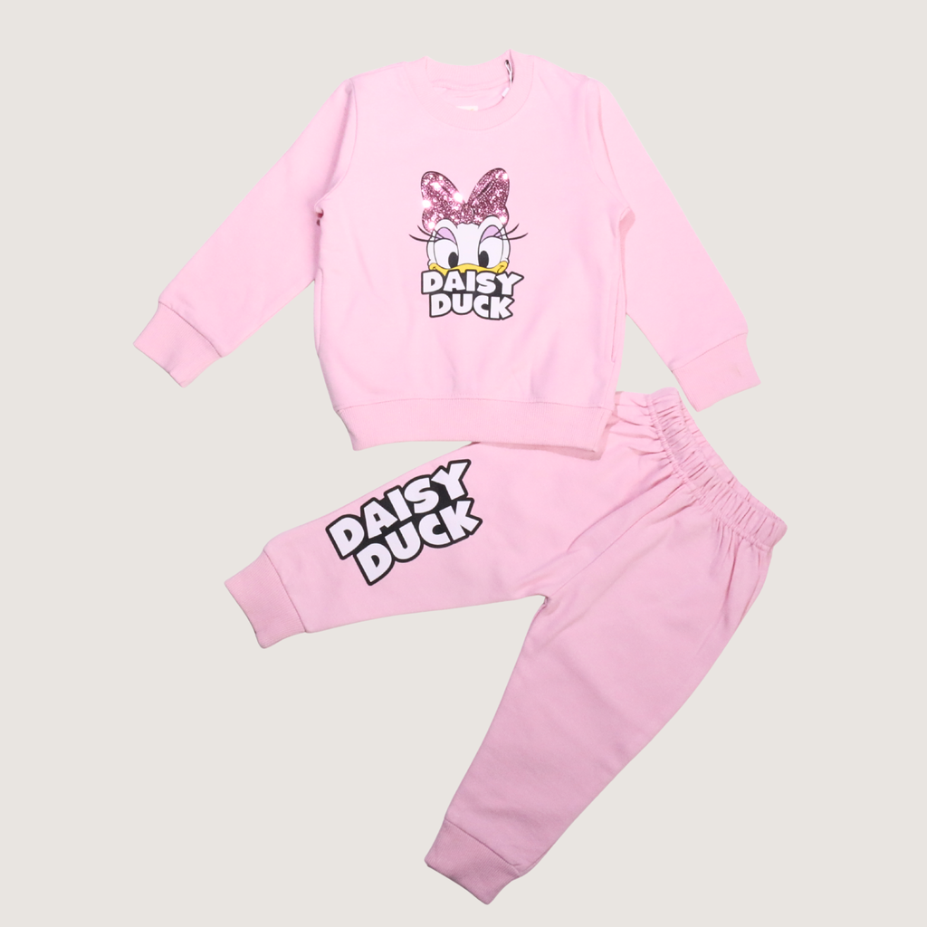 بيجامة كات ماري الوردية بأكمام طويلة (بنات)