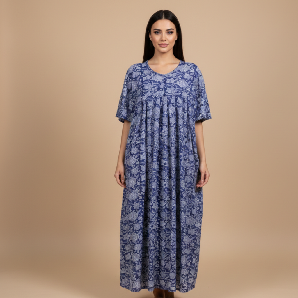 Womens Cotton Long Midi Dress LM-133/J-40