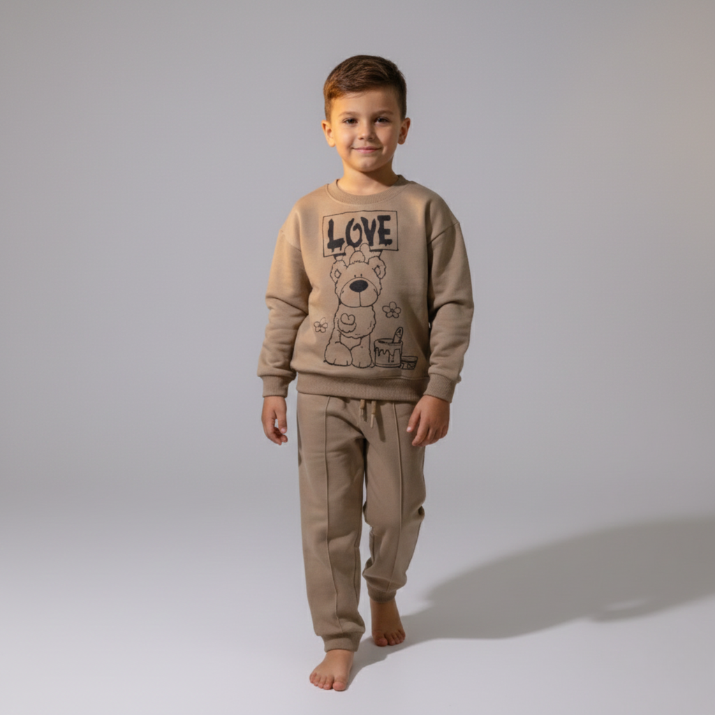 بيجامة كات ماري الوردية بأكمام طويلة (بنات)