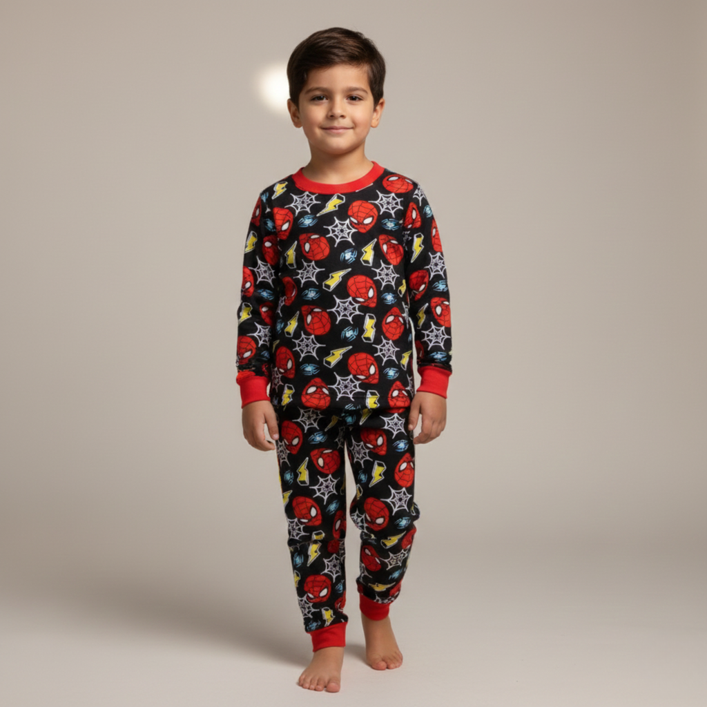 Spiderman Black Long-Sleeves Pajamas (Boys)