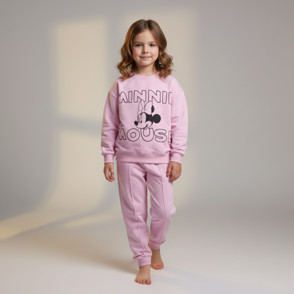 Minnie Print Pink Long-Sleeves Pajamas (Girls)