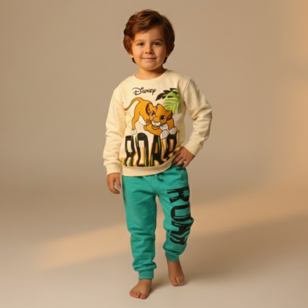 بيجامة كات ماري الوردية بأكمام طويلة (بنات)