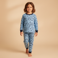 MISBAH - Printed Flowers Blue Long-Sleeves Pajamas (Girls)