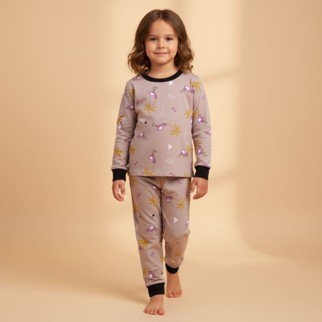 MISBAH - Swan Brown Long-Sleeves Pajamas (Girls)