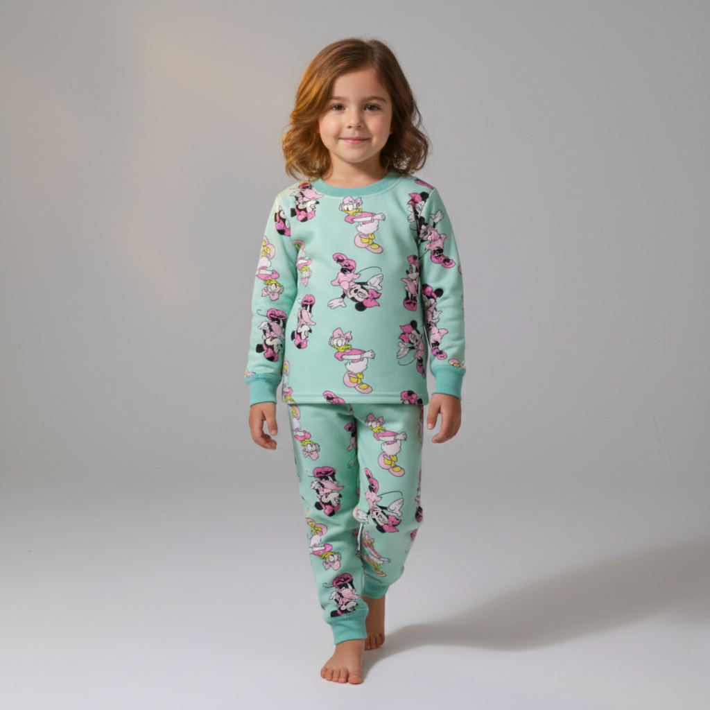 Minnie Green Long-Sleeves Pajamas (Girls)